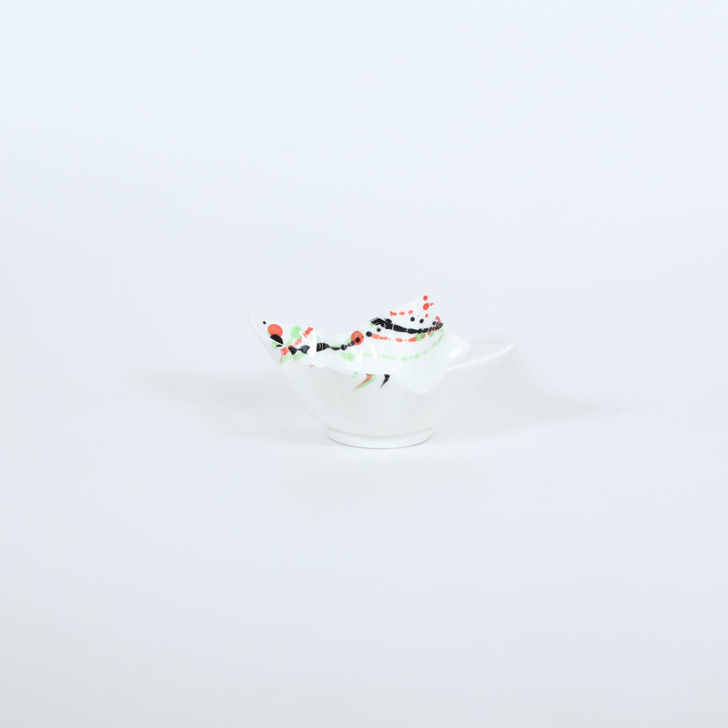 小鉢三色しぶき ホワイト 13cm