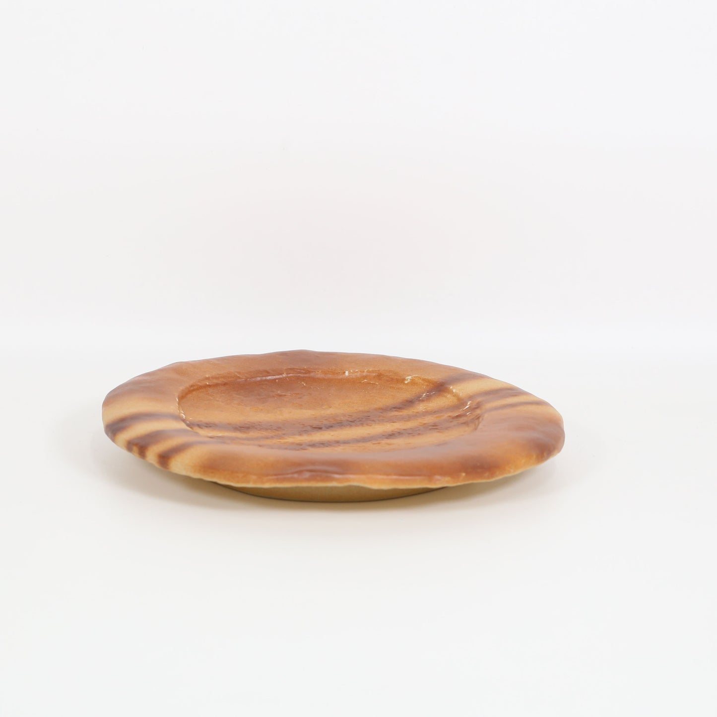 石面皿火縄焼〆 オレンジ 23cm