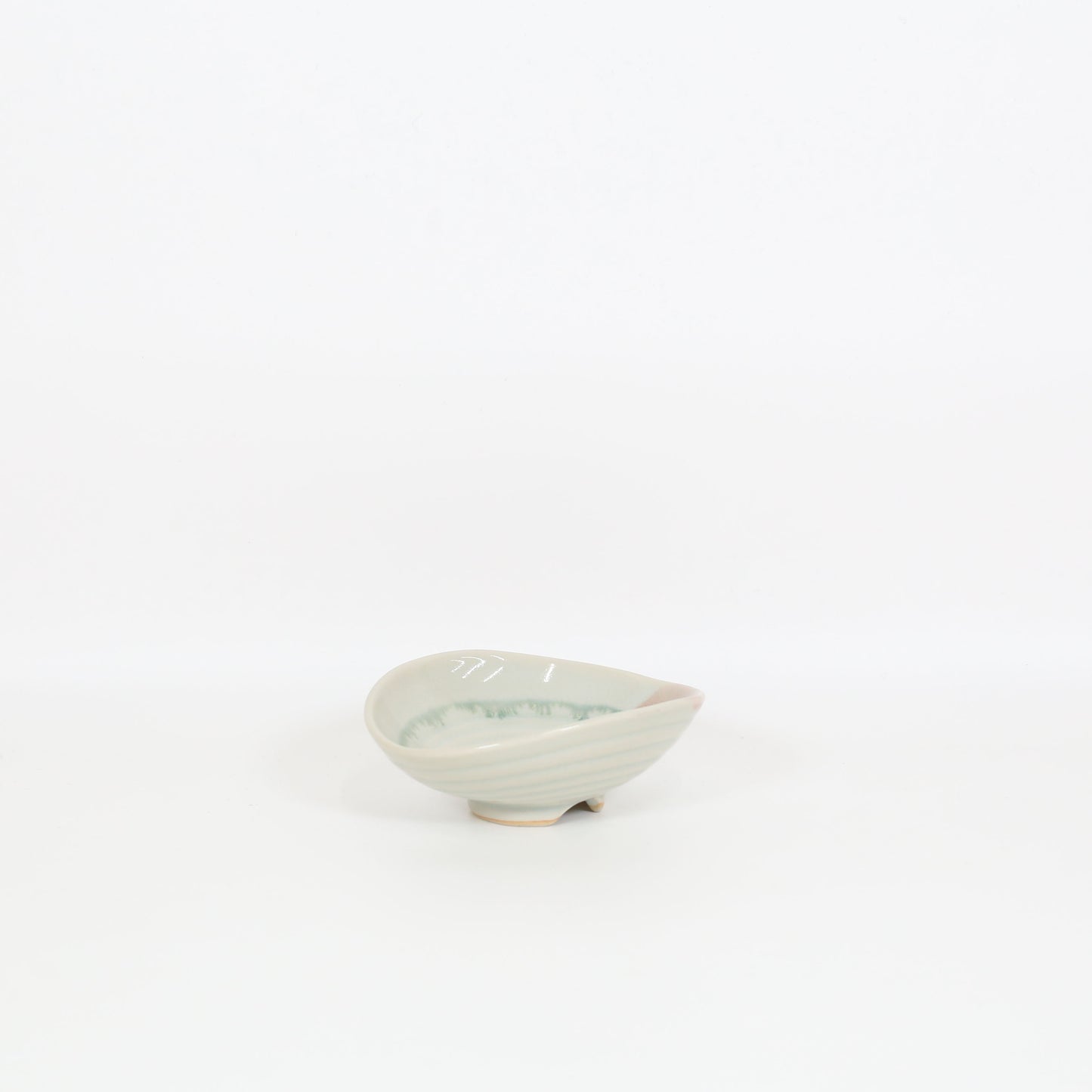 ロクロ目両上小向緑釉辰砂流 グリーン 12cm