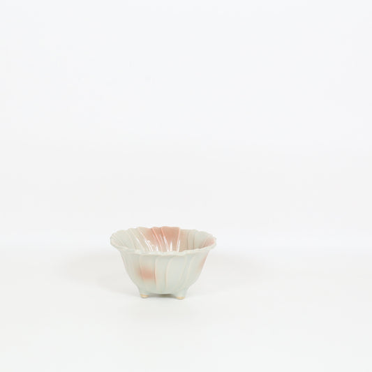 中付花型朱ボカシ グリーン 11cm