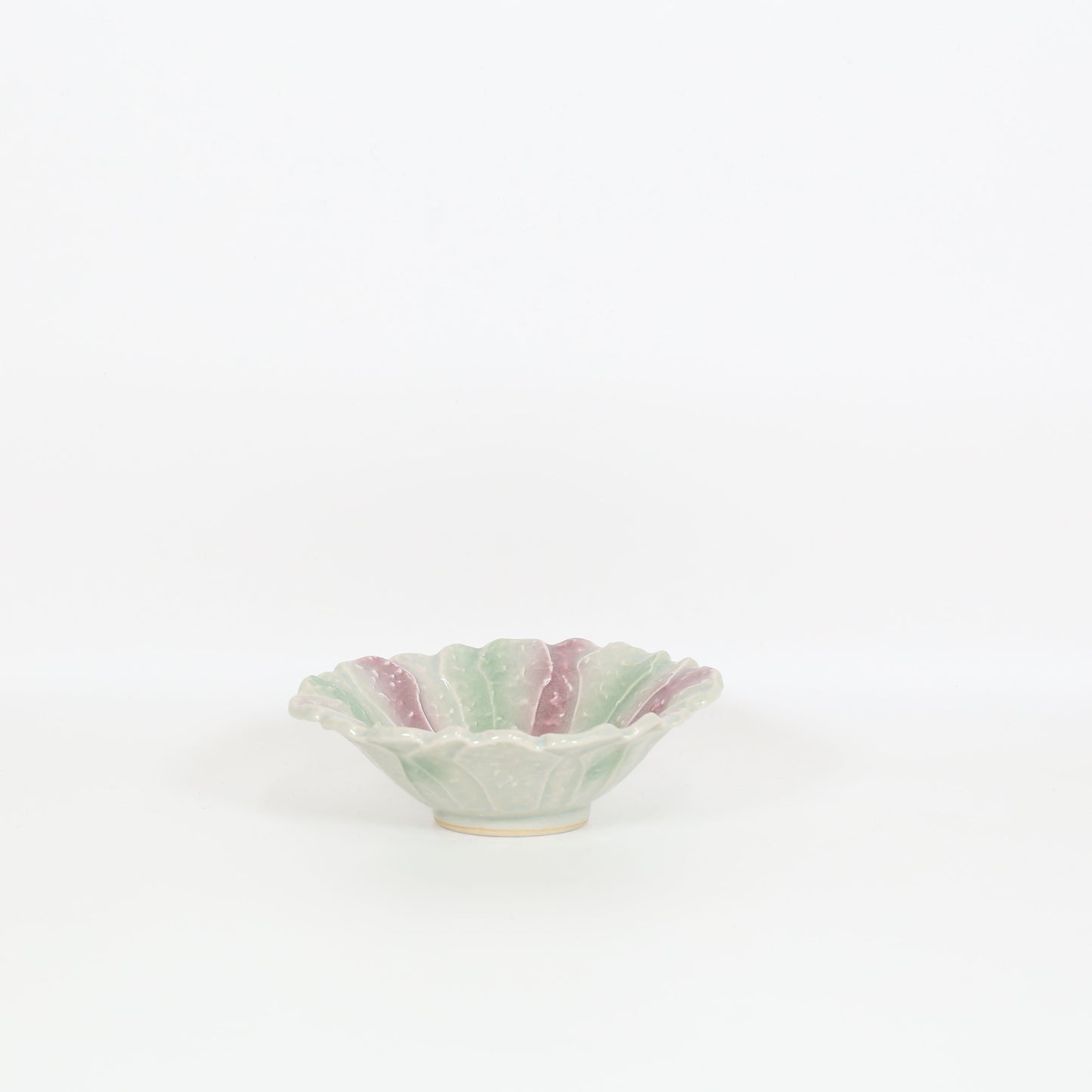 変型小丼花型二彩 グリーン 15cm