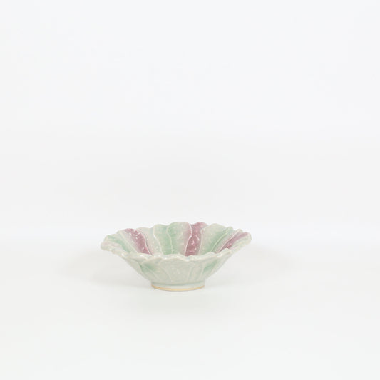 変型小丼花型二彩 グリーン 15cm