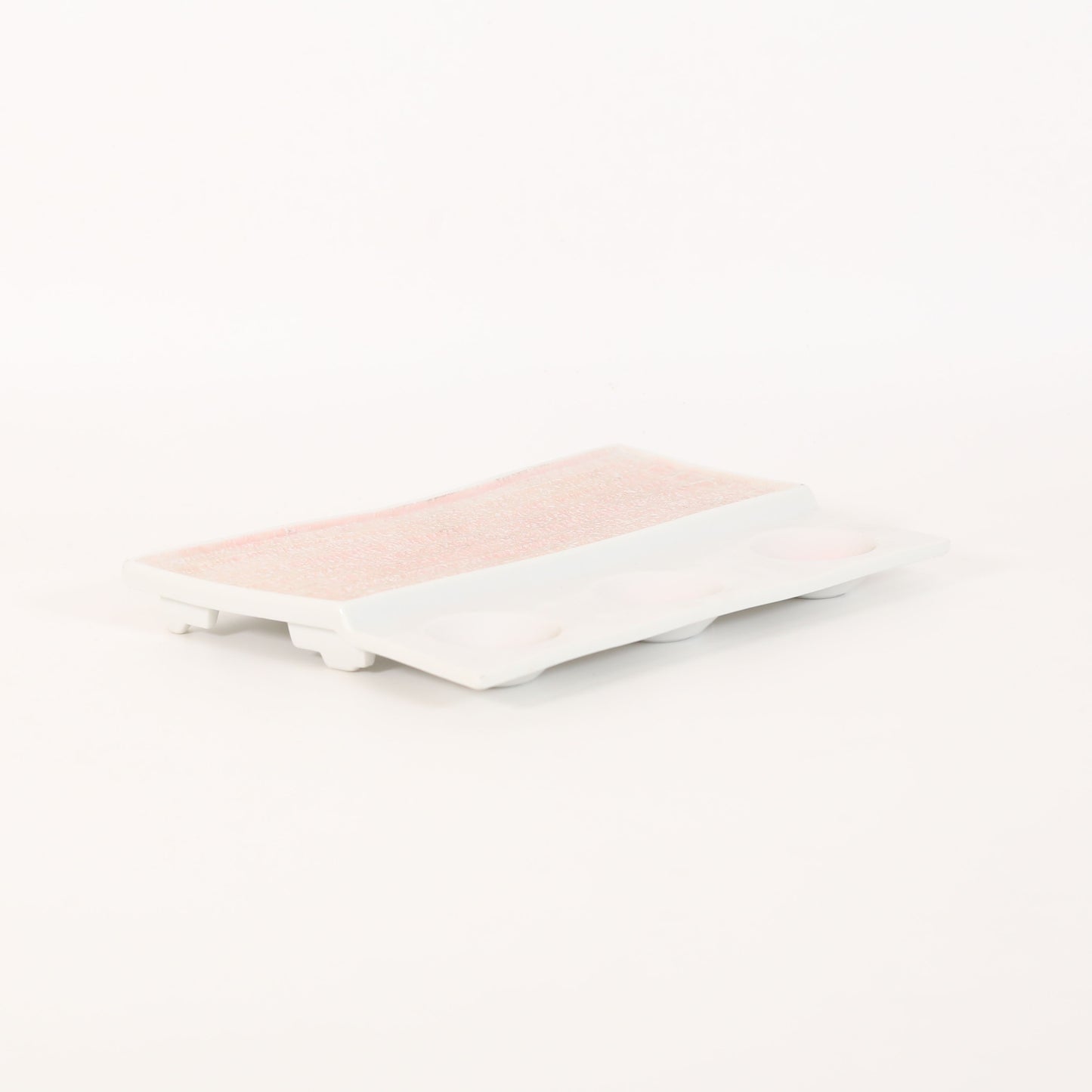 前菜皿桃心三品盛 ホワイト 25cm