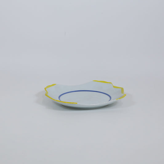 変型洋皿渕黄 ホワイト 19cm