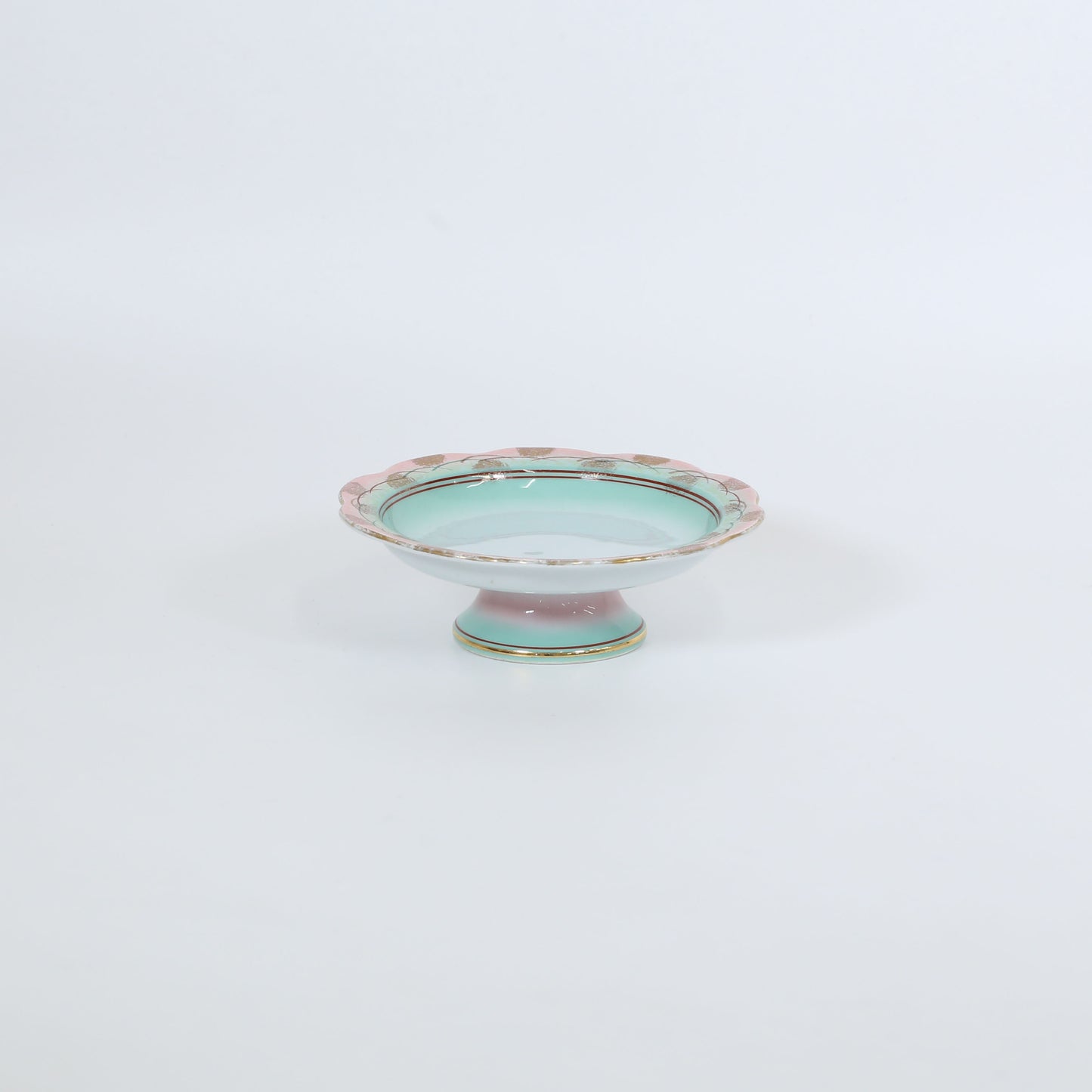高台向付二色吹武蔵野 グリーン 17cm