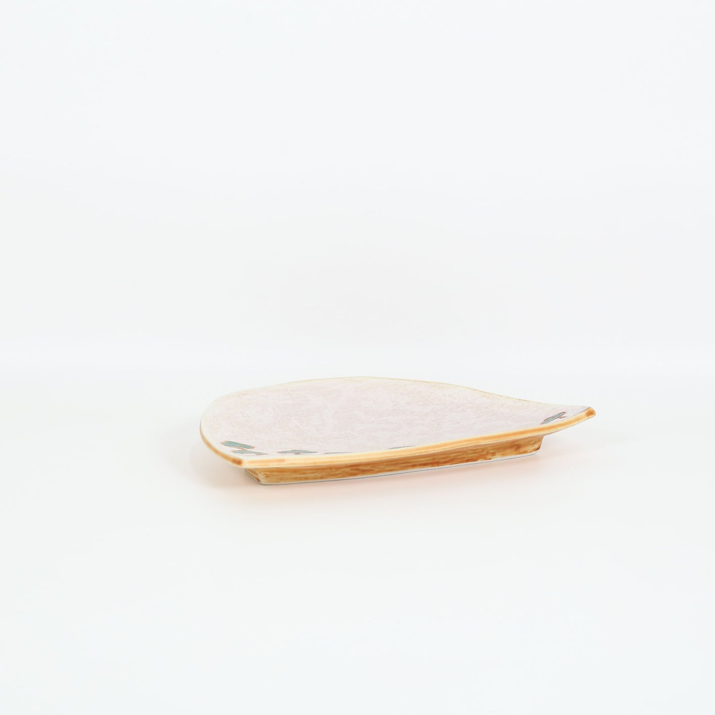 半月多用皿布目松林 ベージュ 21cm