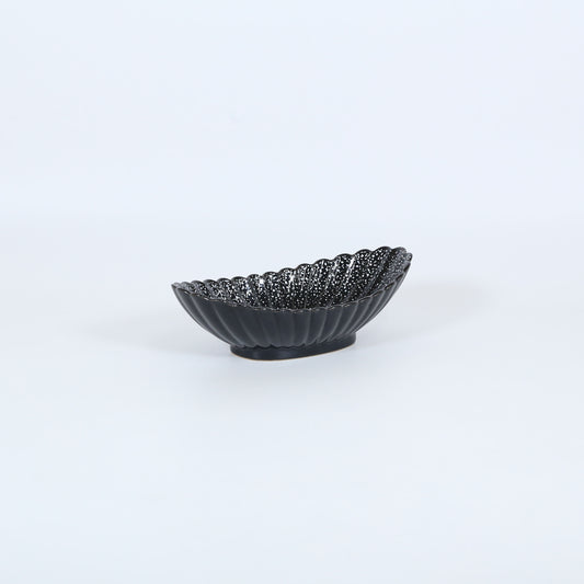 向付菊割天目プラチナ散し ブラック 21cm