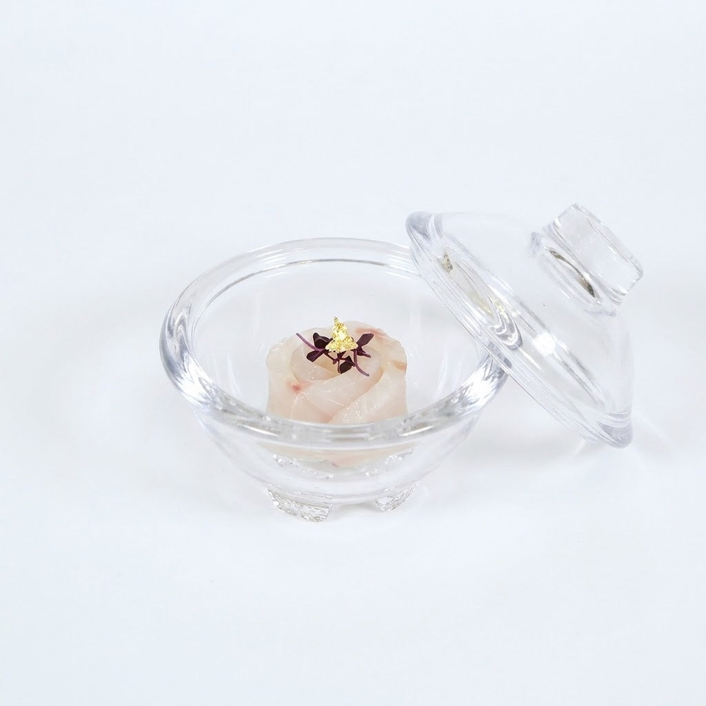 ガラス蓋物キャニスタークリア 10cm