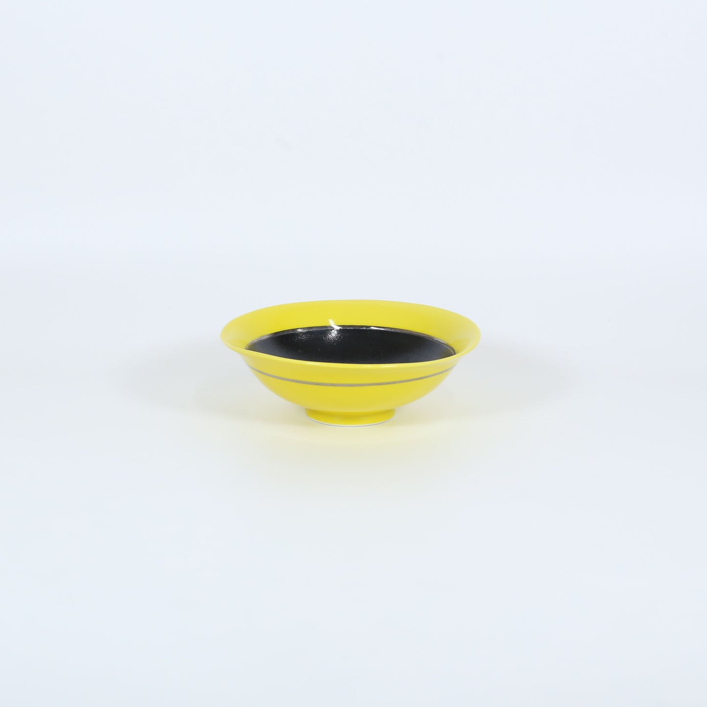 多用鉢黄釉掛分黒銀線 イエロー 17cm