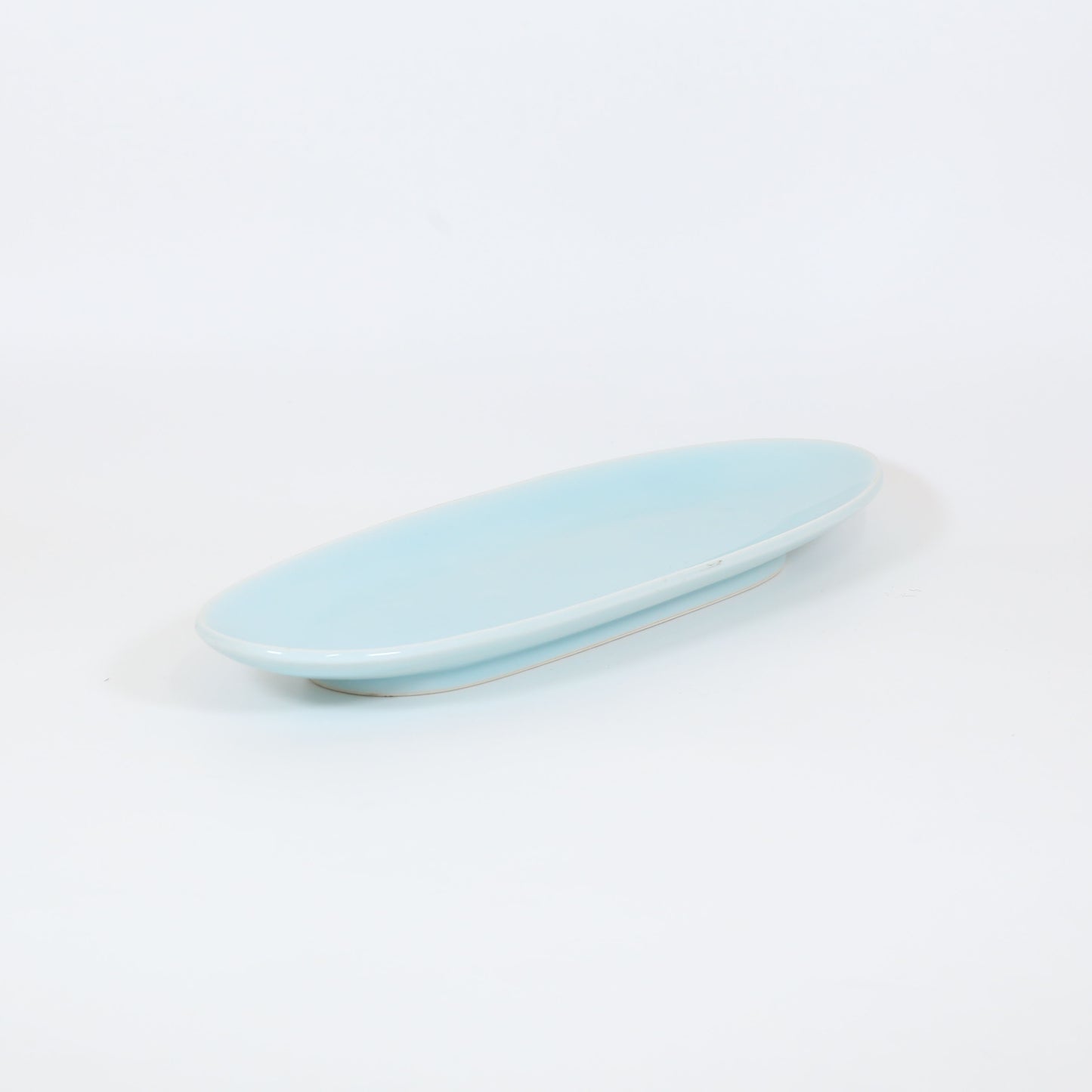 楕円多用皿青磁 ブルー 39cm