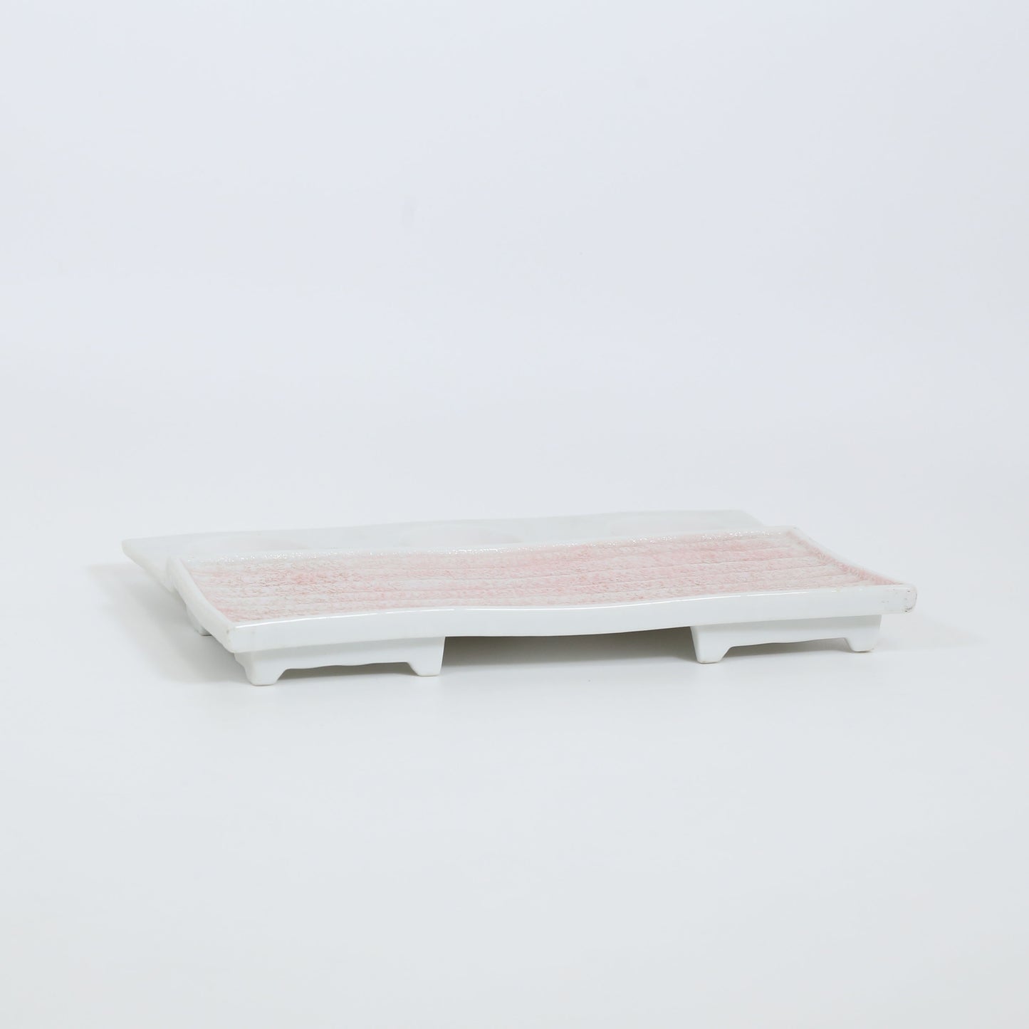 前菜皿桃心三品盛 ホワイト 24cm