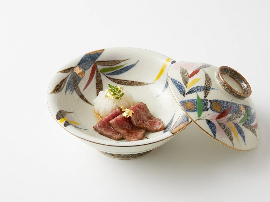 平蓋物白吹カヤ書 ホワイト 18cm