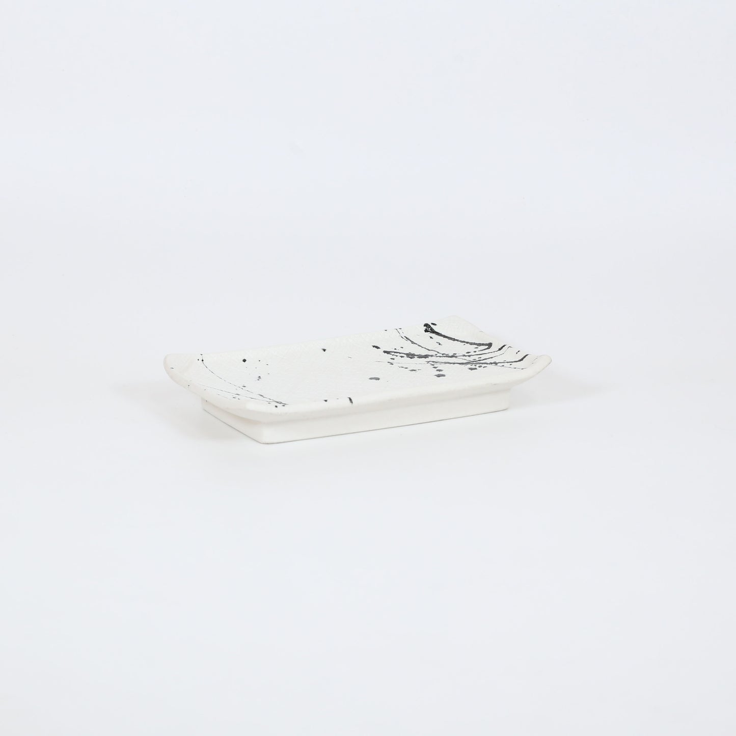 焼物皿白吹墨 ホワイト 22cm
