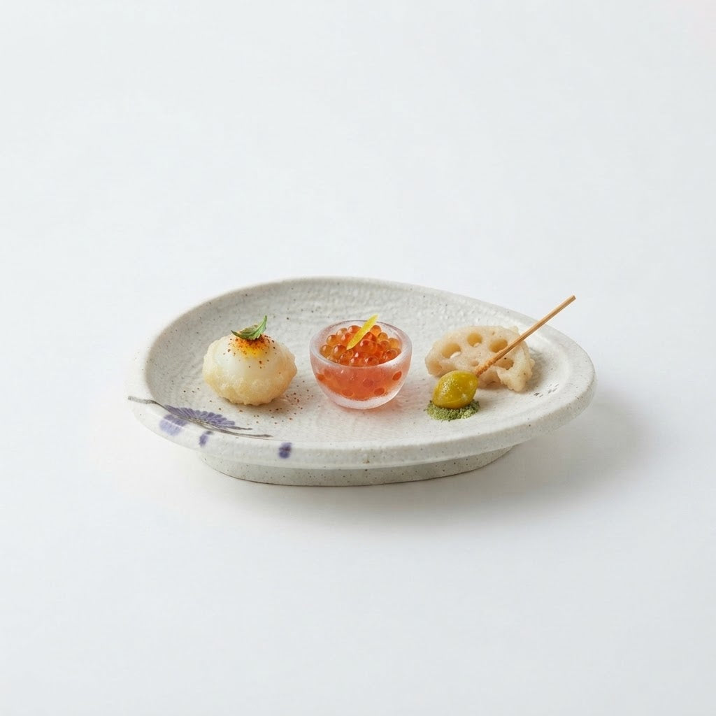 多用皿三角結び型白松 ホワイト 30cm