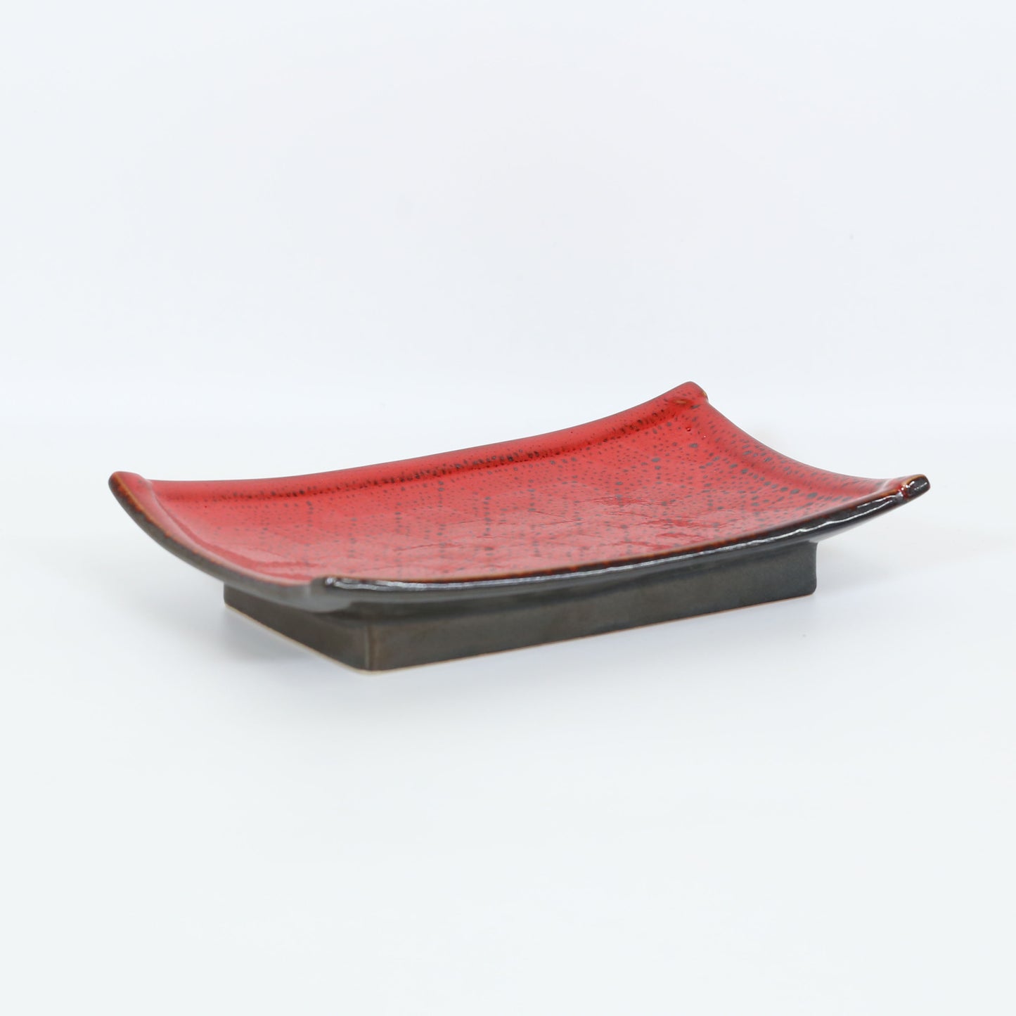 焼物皿天目赤吹 レッド 22cm