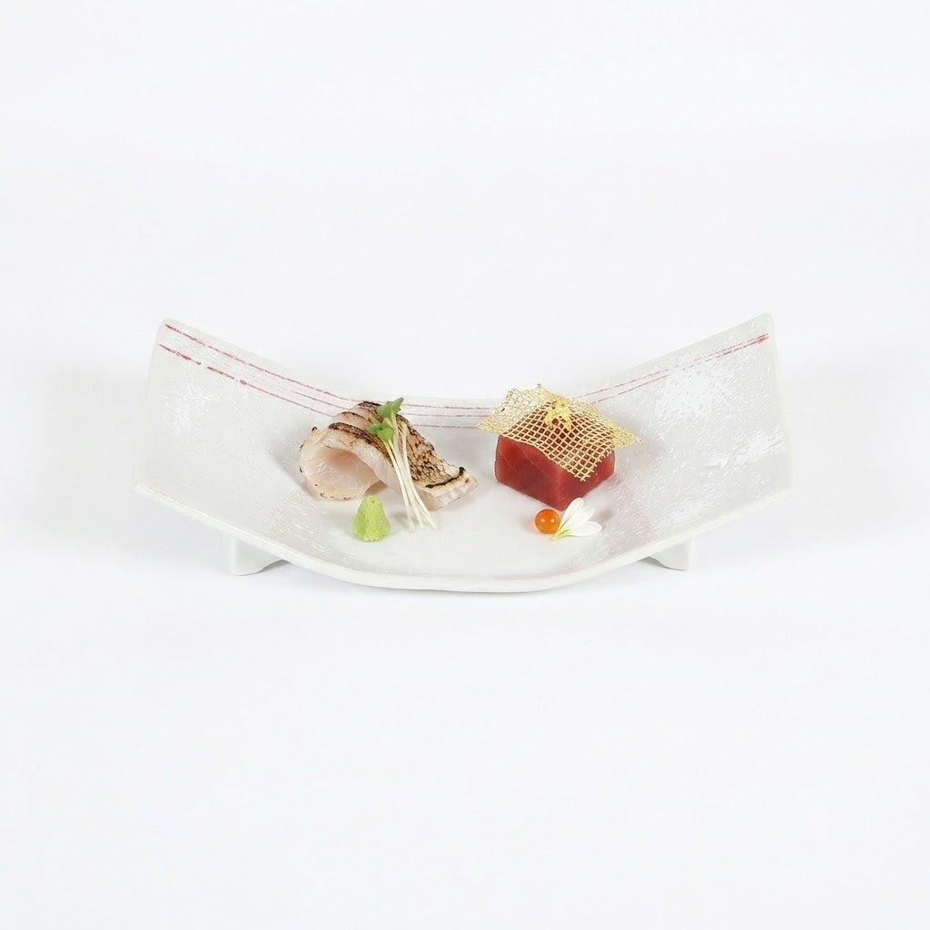 前菜皿絹舟 ホワイト 16cm