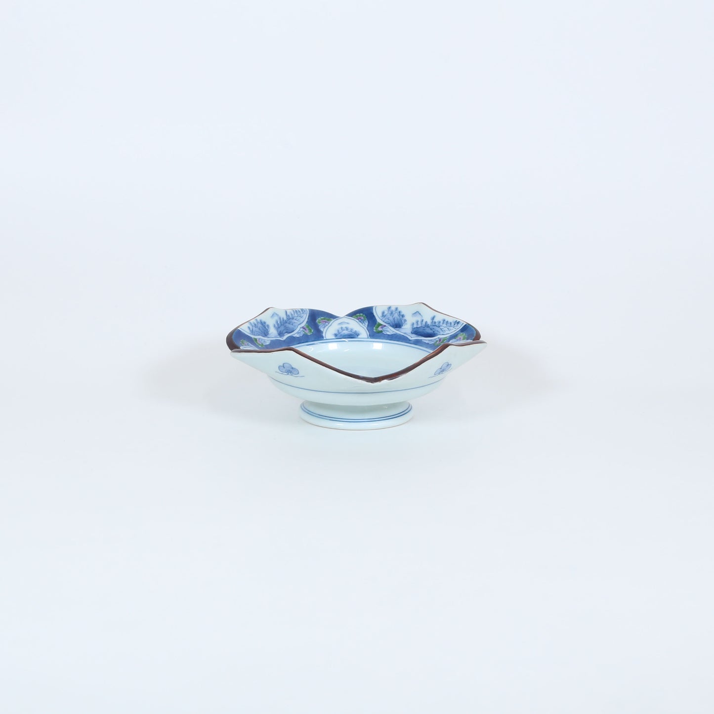 刺身皿四方切唐草木甲割山水 ホワイト 15cm