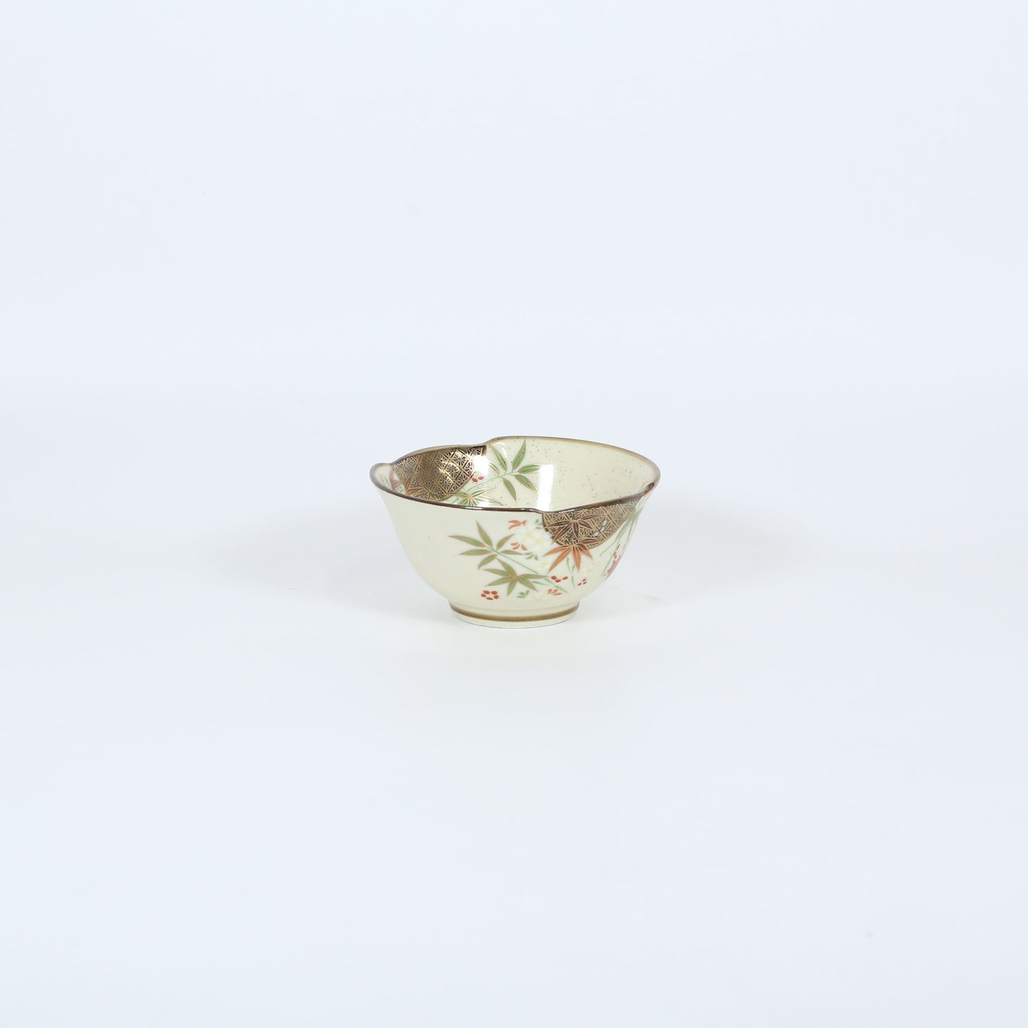 二方切小丼長草花 ベージュ 13cm