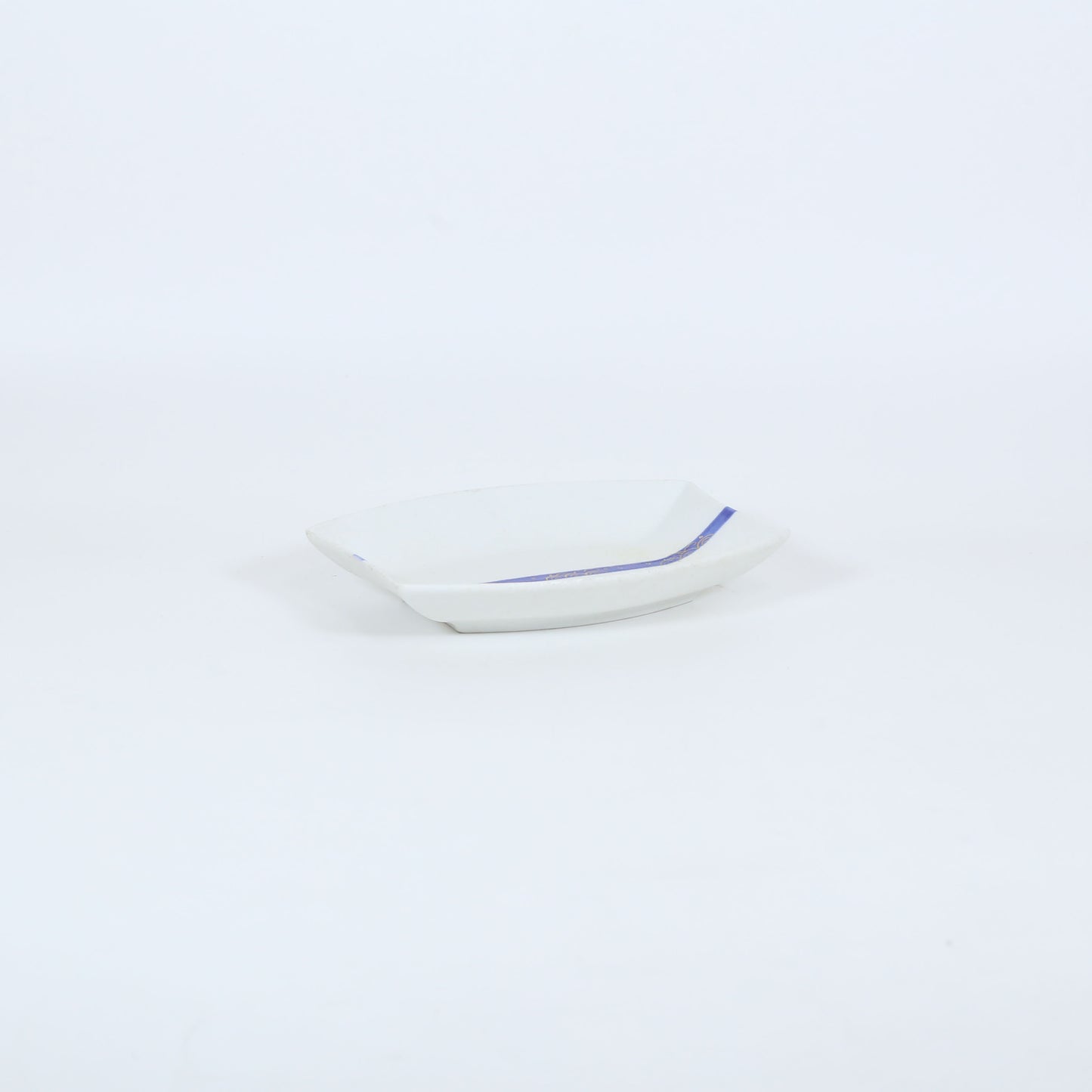 分銅型皿青磁ライン ホワイト 8cm