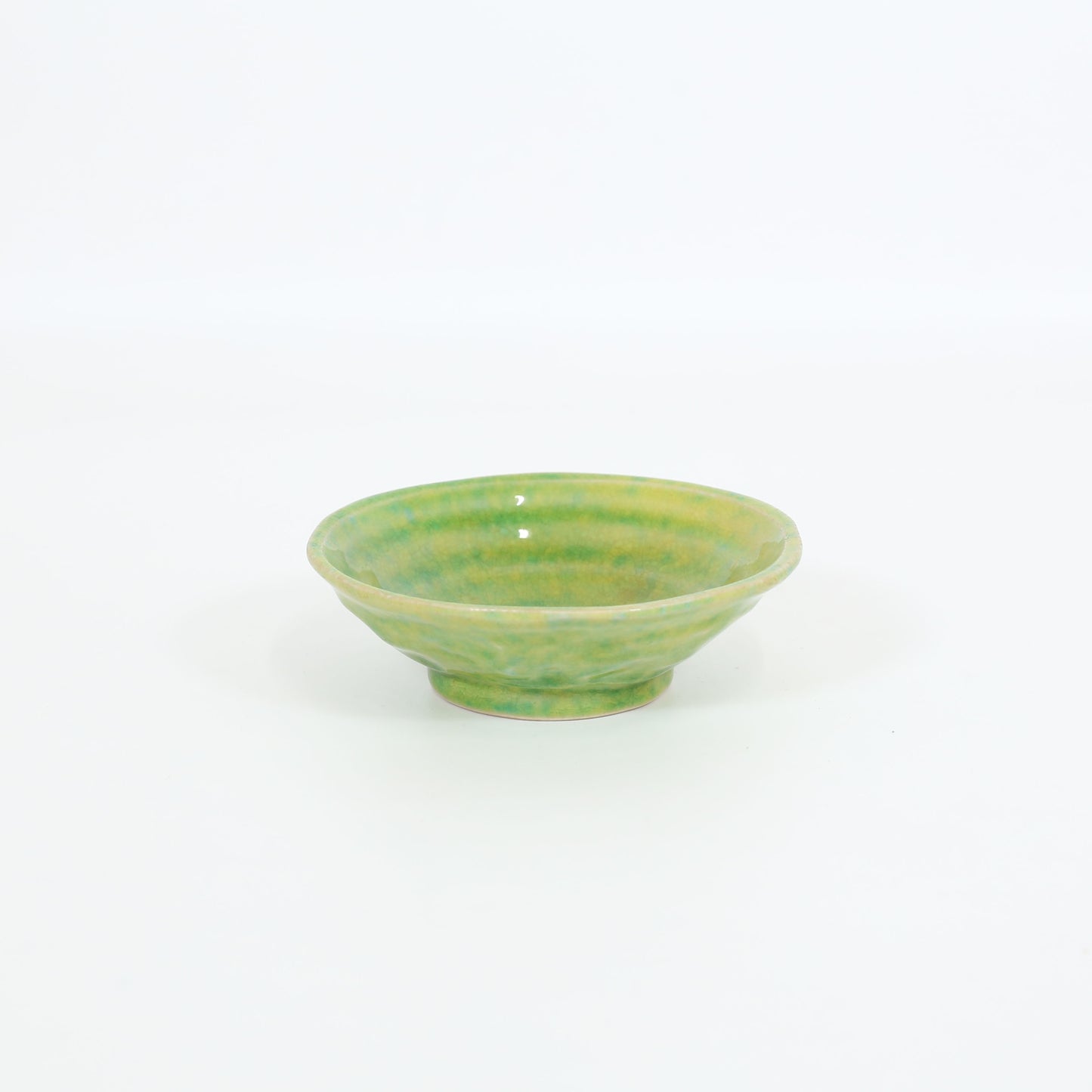 平鉢ヒワ釉 グリーン 14cm