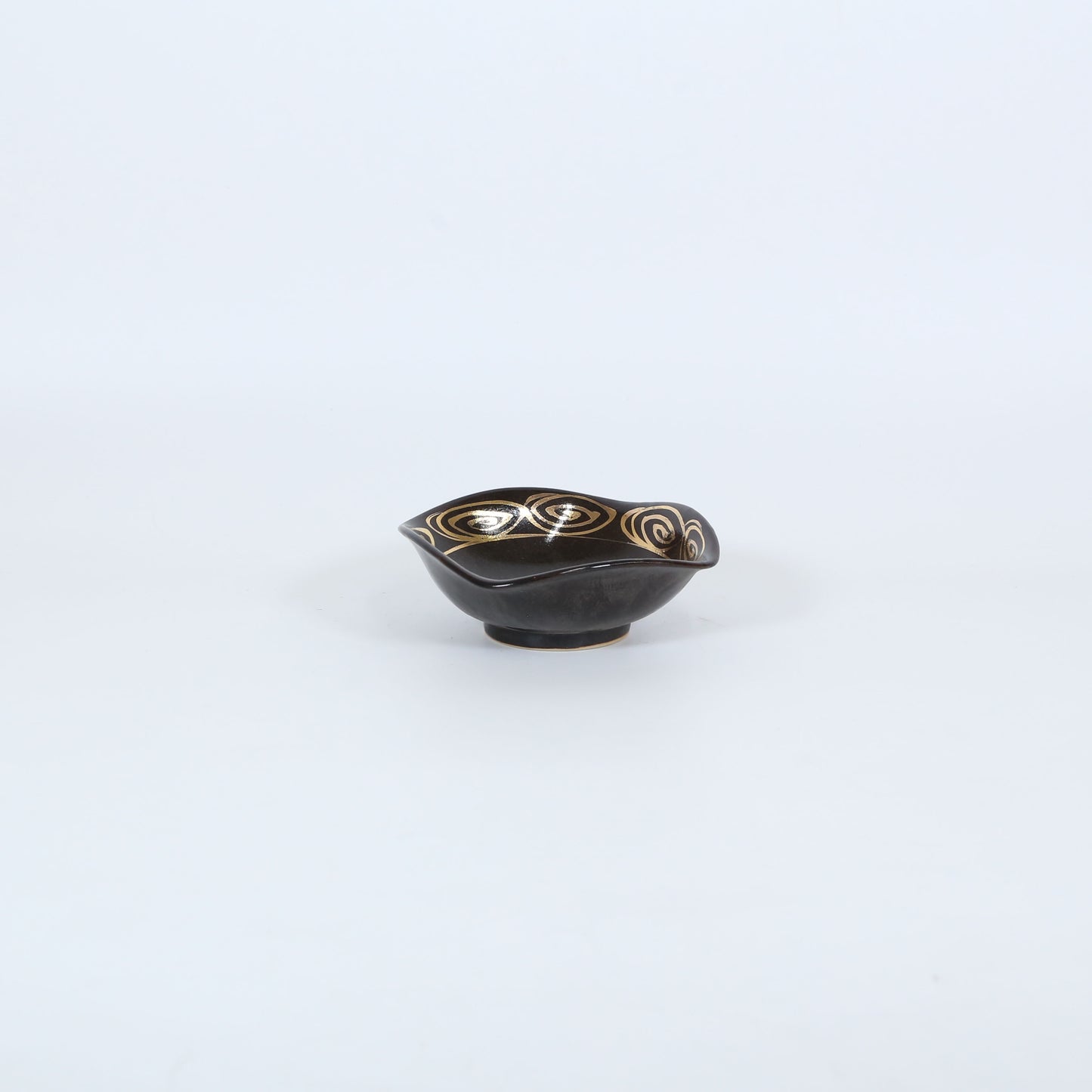 向付天目渦渕金 ブラック 13cm