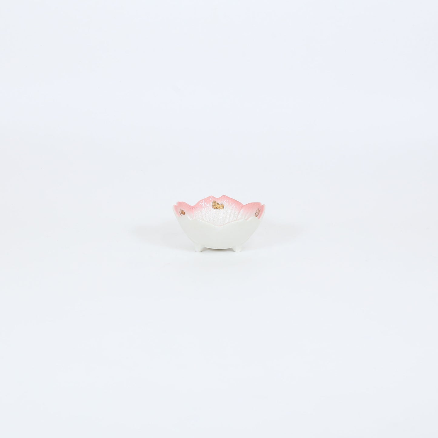 三足小鉢桜パールラスター金散し 10cm