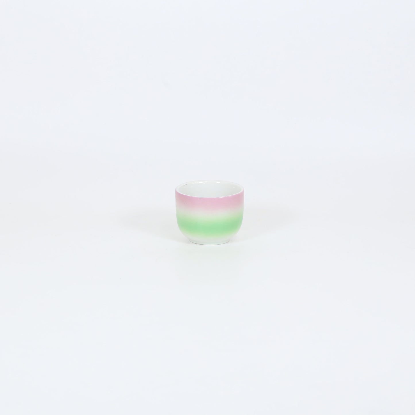 蒸椀夏目型ピンク吹 グリーン 7cm
