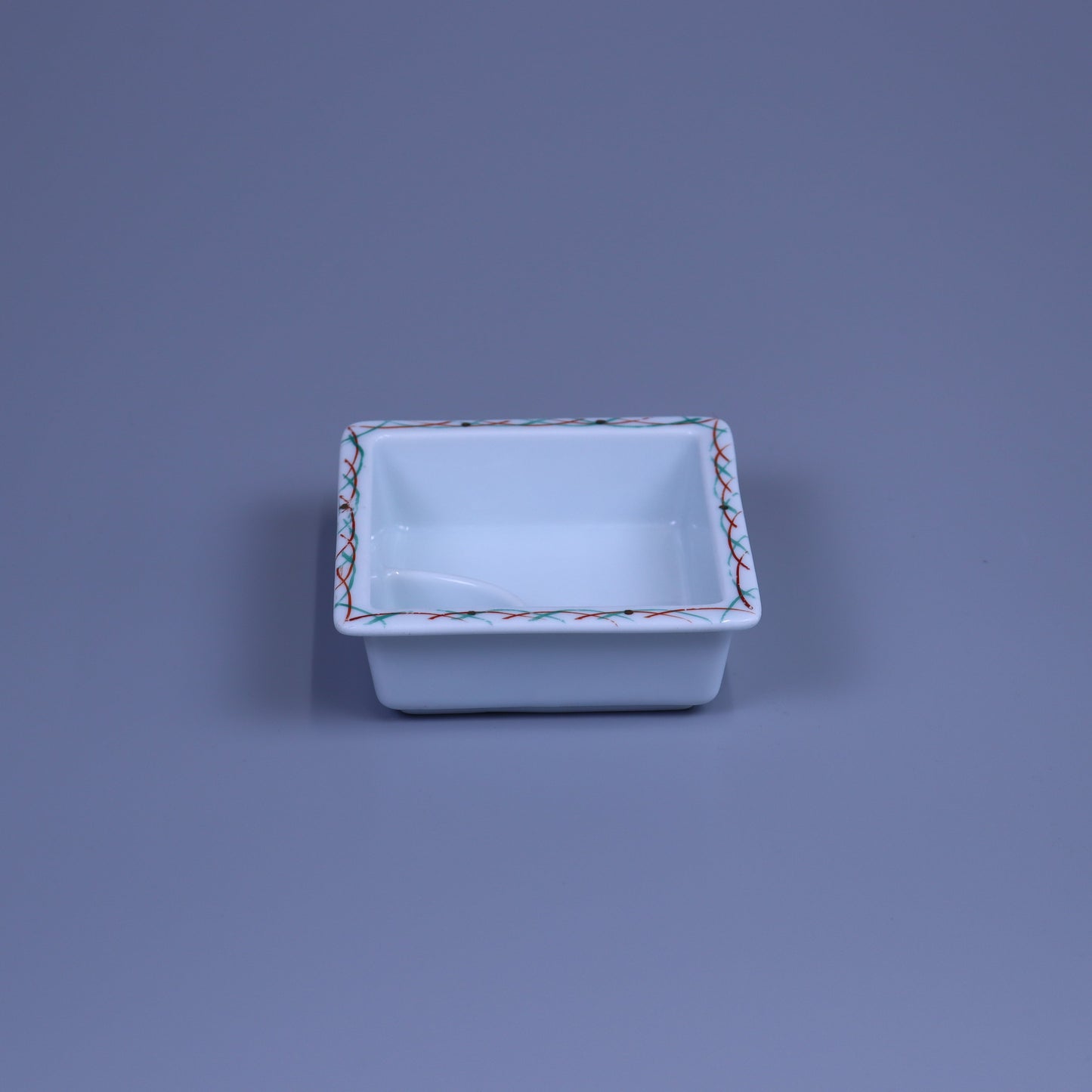 松花堂パーツ赤絵角鉢 ホワイト 11cm