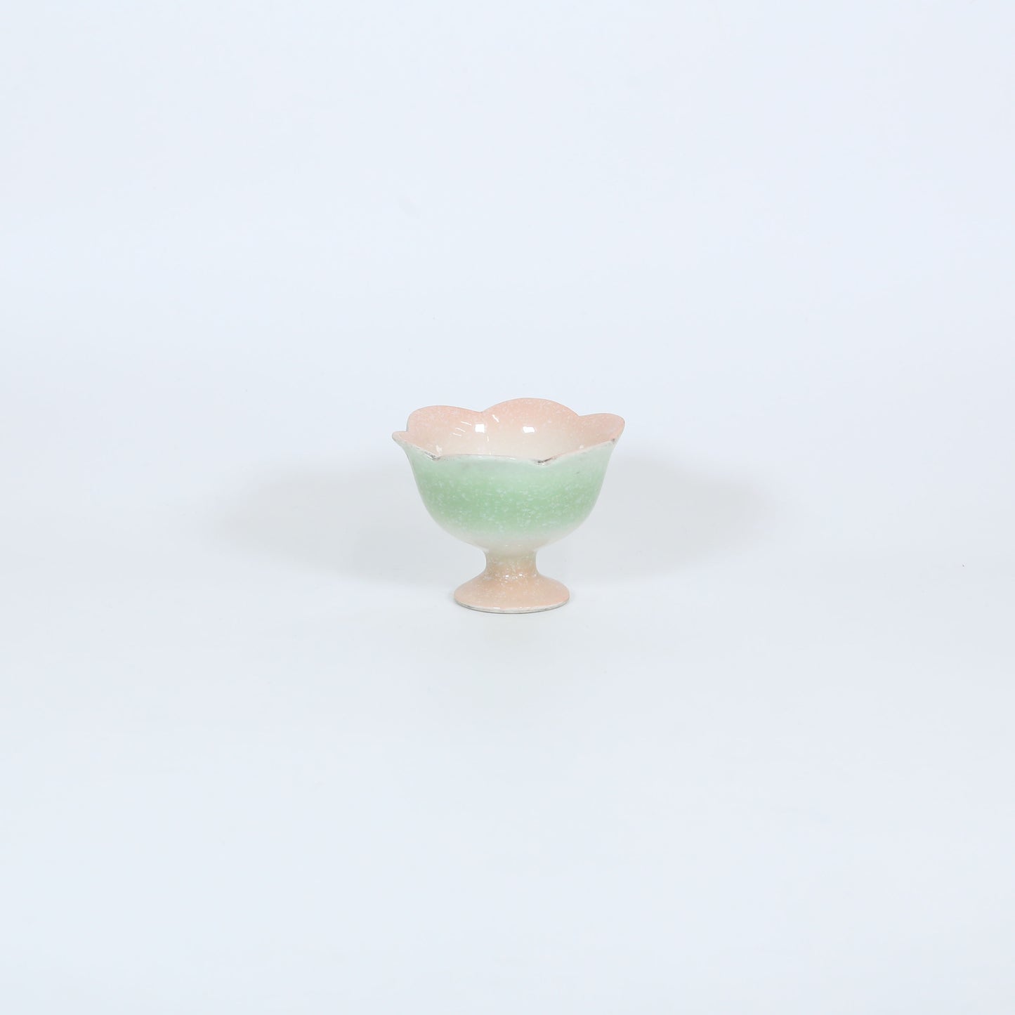 高台小鉢花渕オレンジグリーン吹 オレンジ 11cm