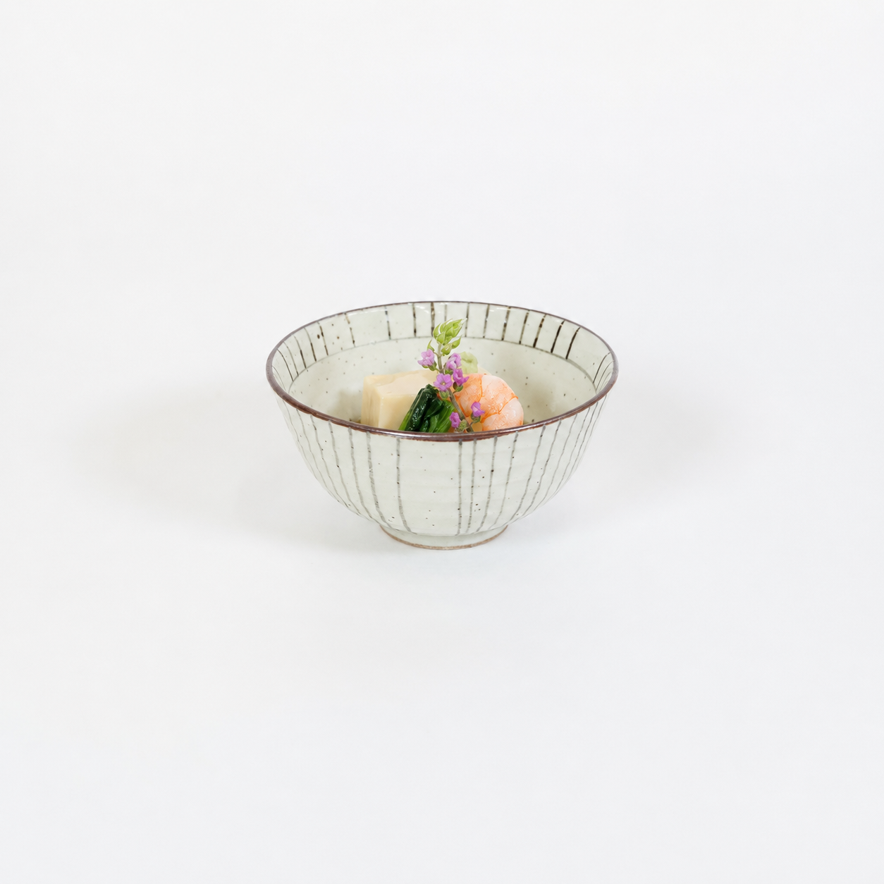 ミニリップル椀紺錆十草 ホワイト 11cm