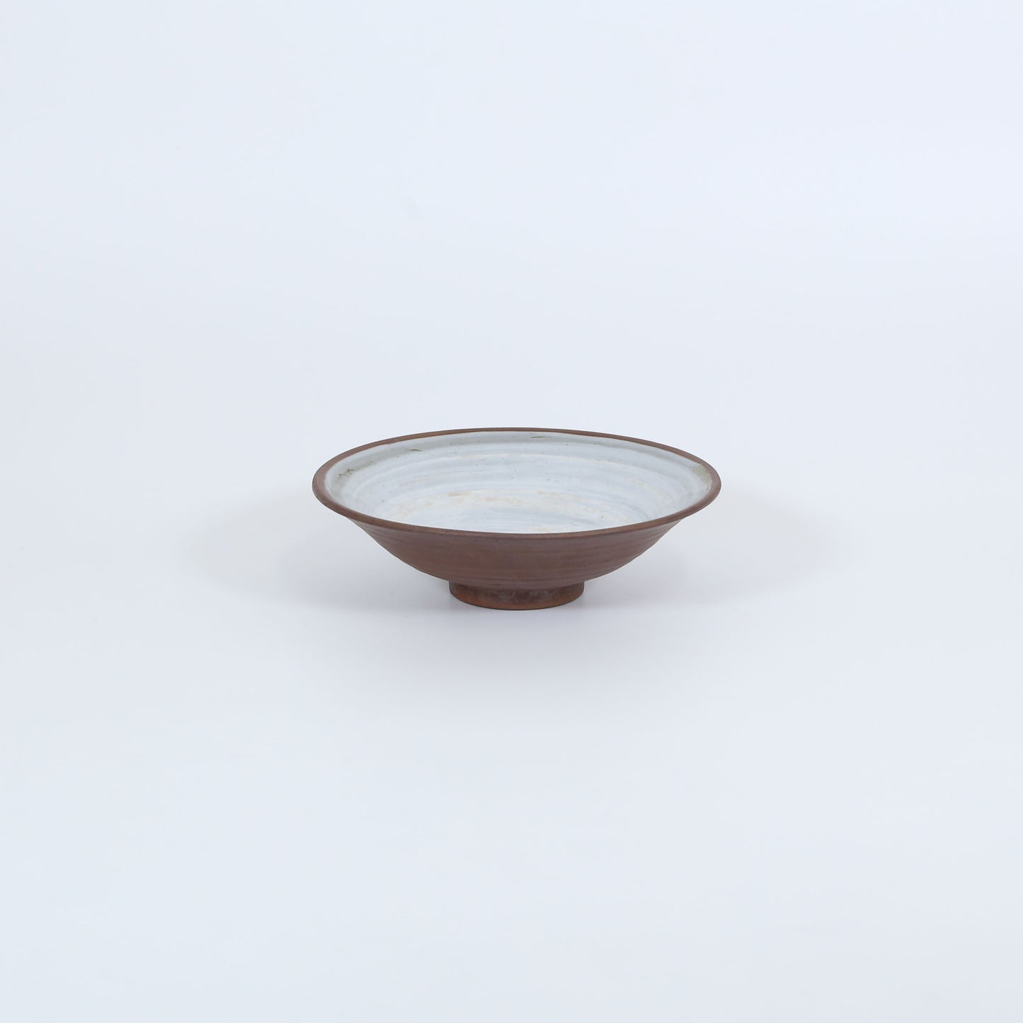 丸平皿黒粉引 グレー 17cm