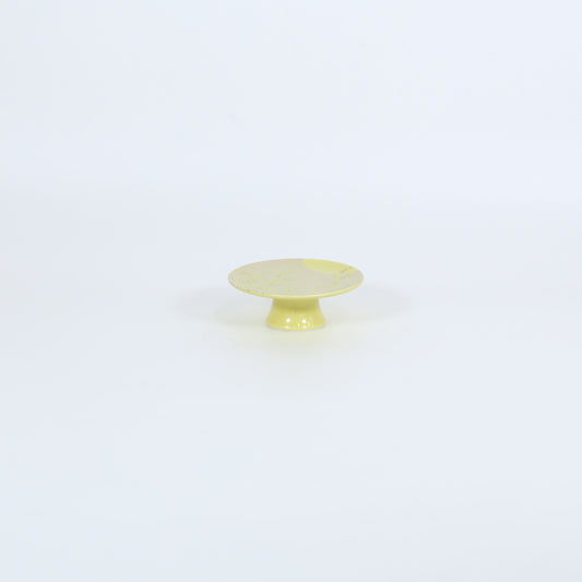 高台付丸小皿アイボリー明月 ベージュ 10cm