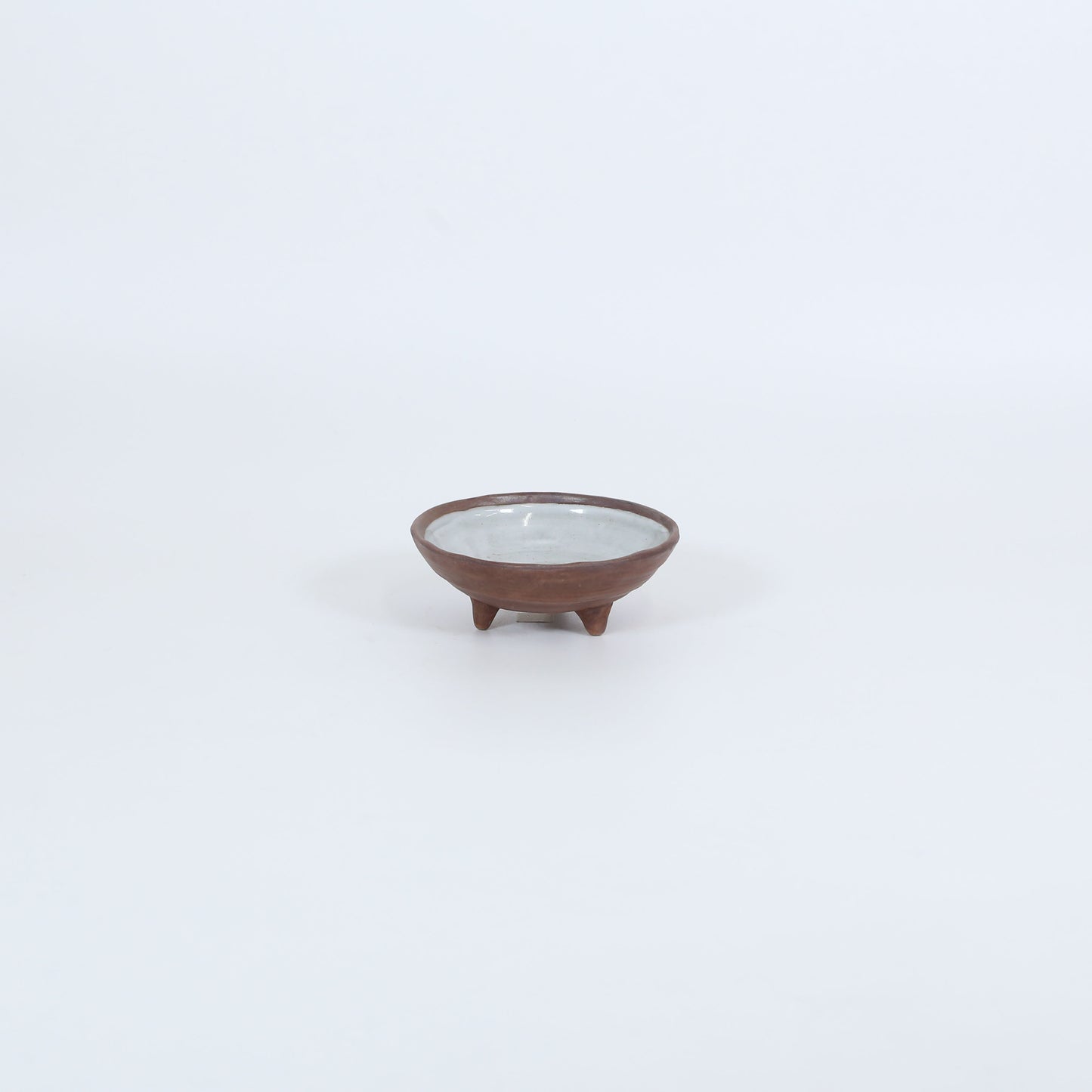 三足小鉢黒粉引 グレー 11cm