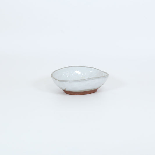 多用鉢粉吹渕下り楕円 グレー 16cm