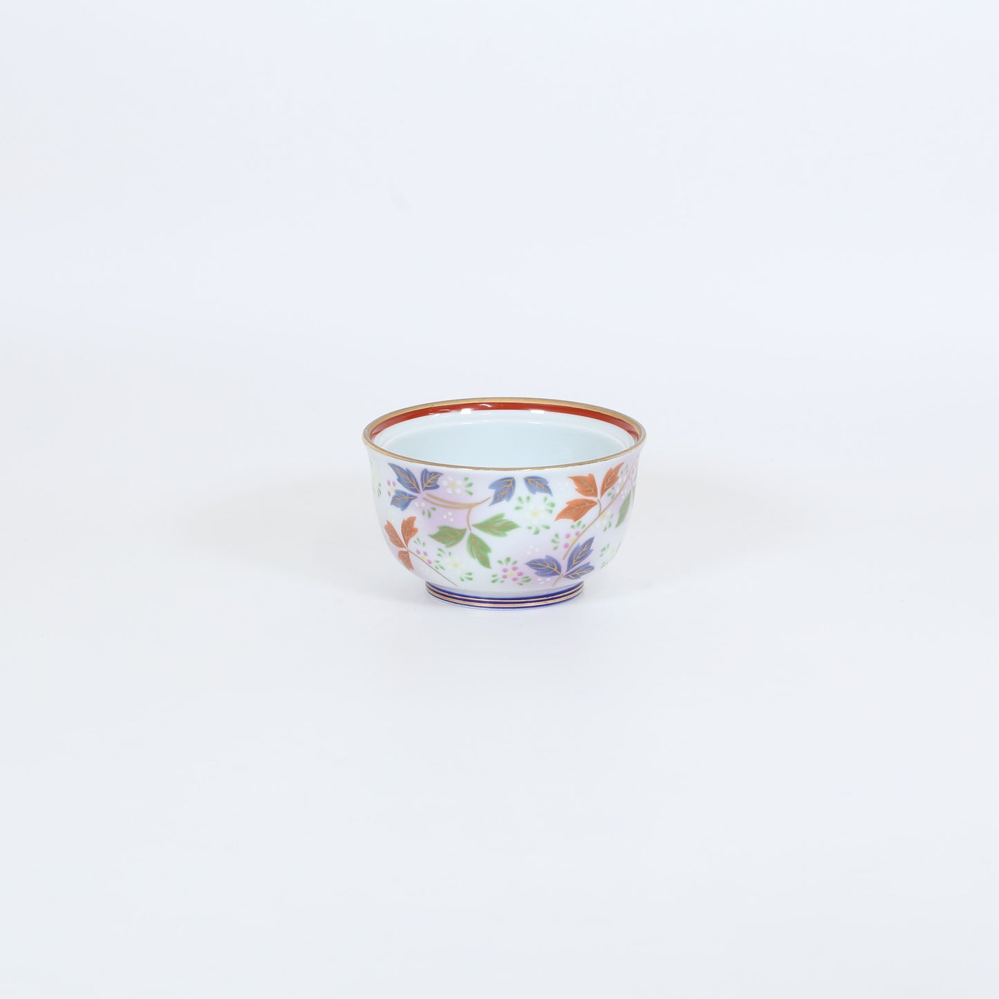 蓋物マロン唐草花 ホワイト 12cm