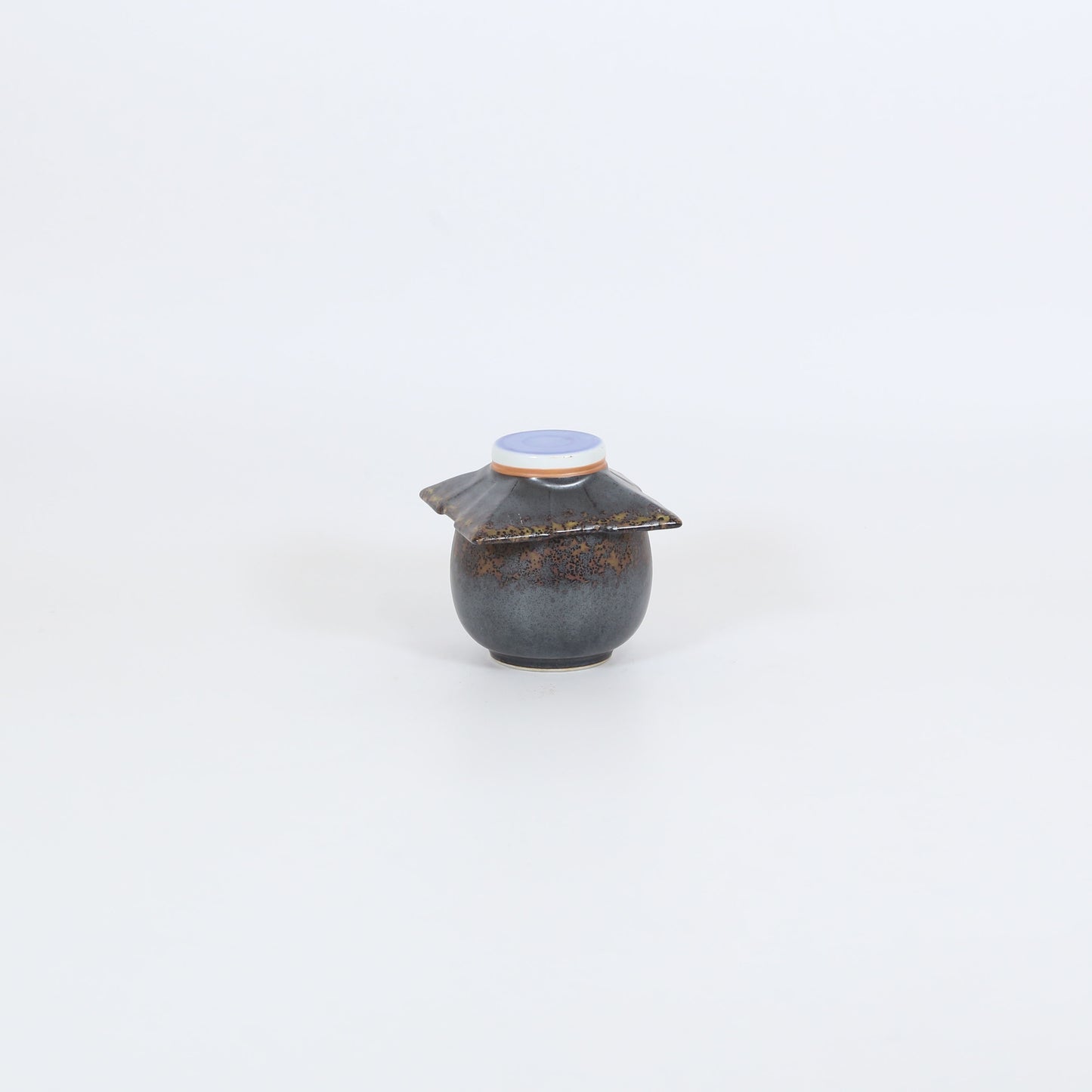 蒸椀壺型黒茶吹 ブラウン 9cm