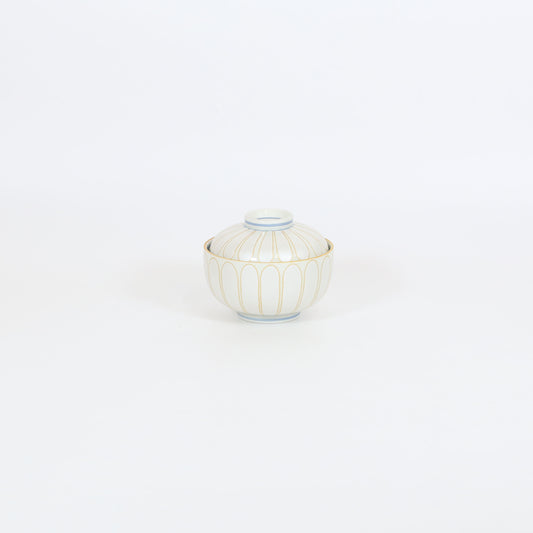 小蓋物金銀盛菊紋 ベージュ 11cm