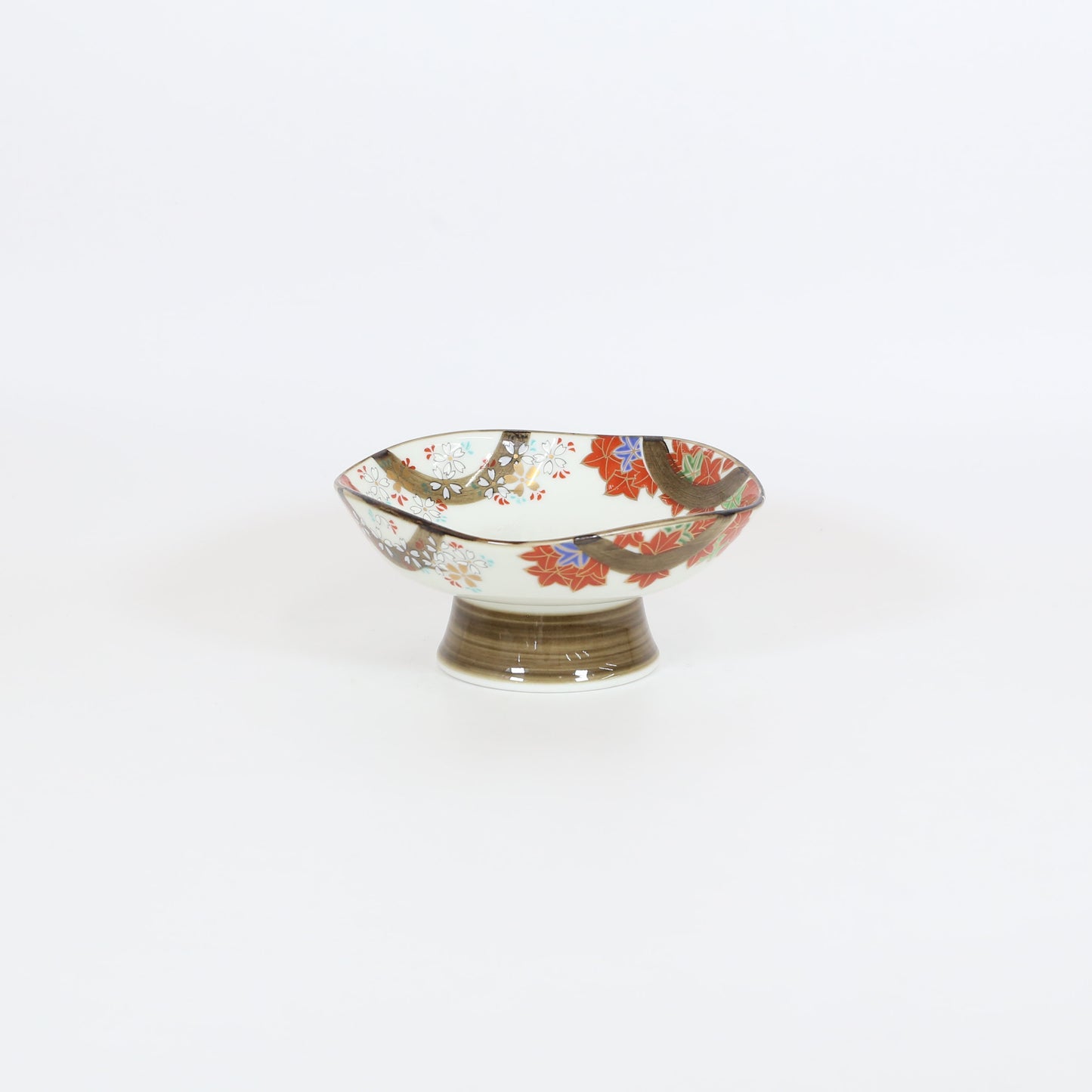 高台向付染錦春秋 ベージュ 17cm