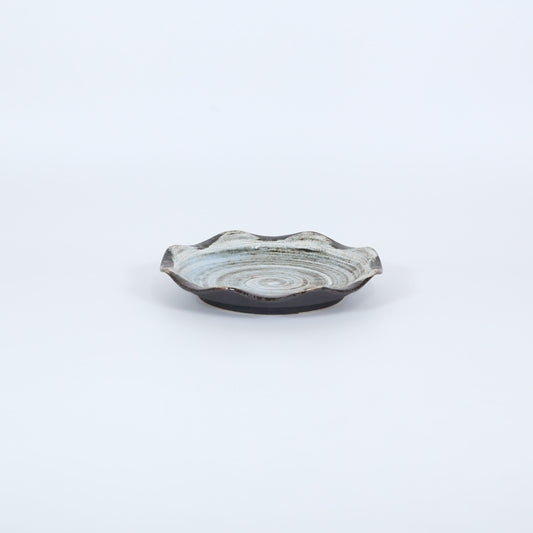 和皿白渦刷毛 グレー 19cm