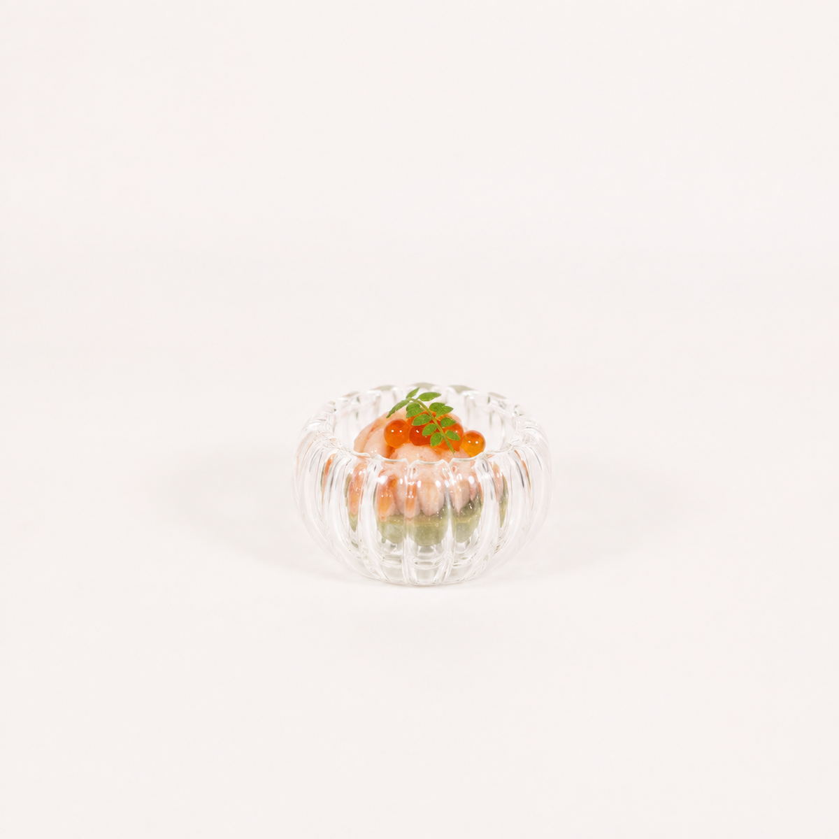 ガラス珍味二層ガラス菊型 5cm