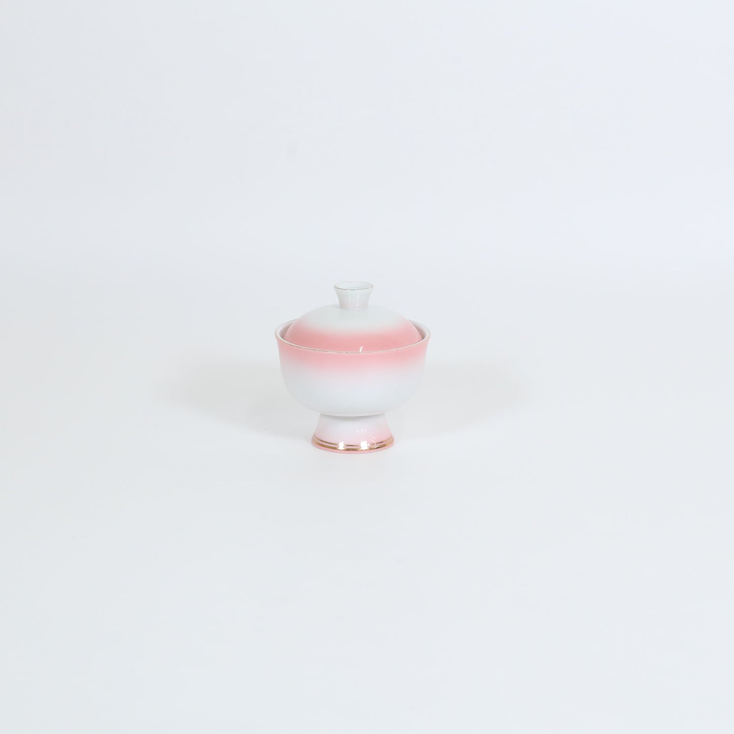 高台蓋付珍味ピンク吹 レッド 7cm