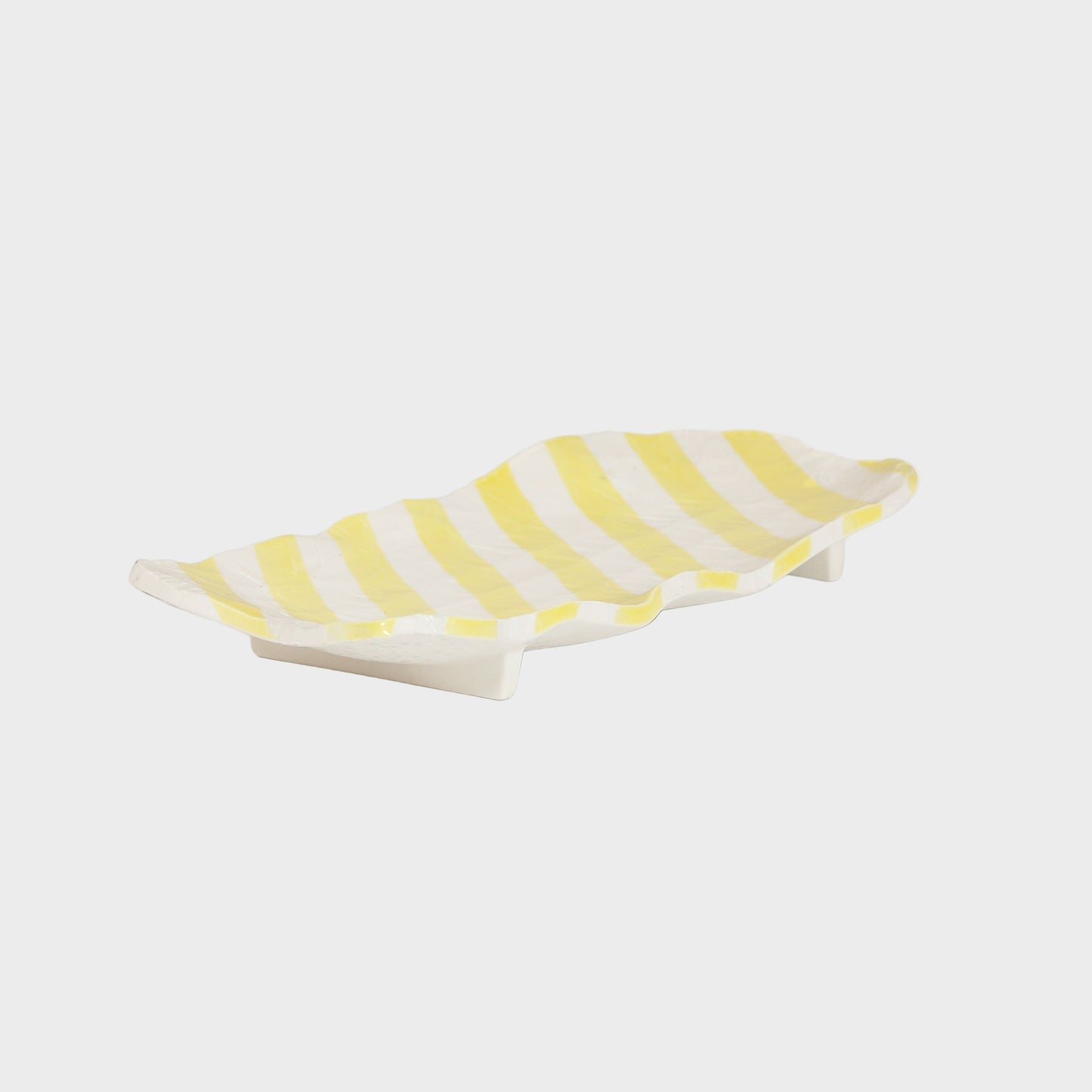 盛皿黄ストライプ イエロー 42cm