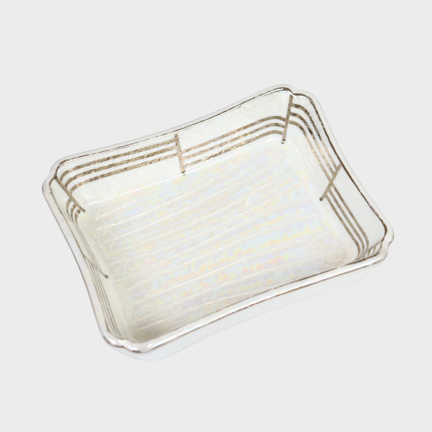 箱型向付長角プラチナ ホワイト 14cm