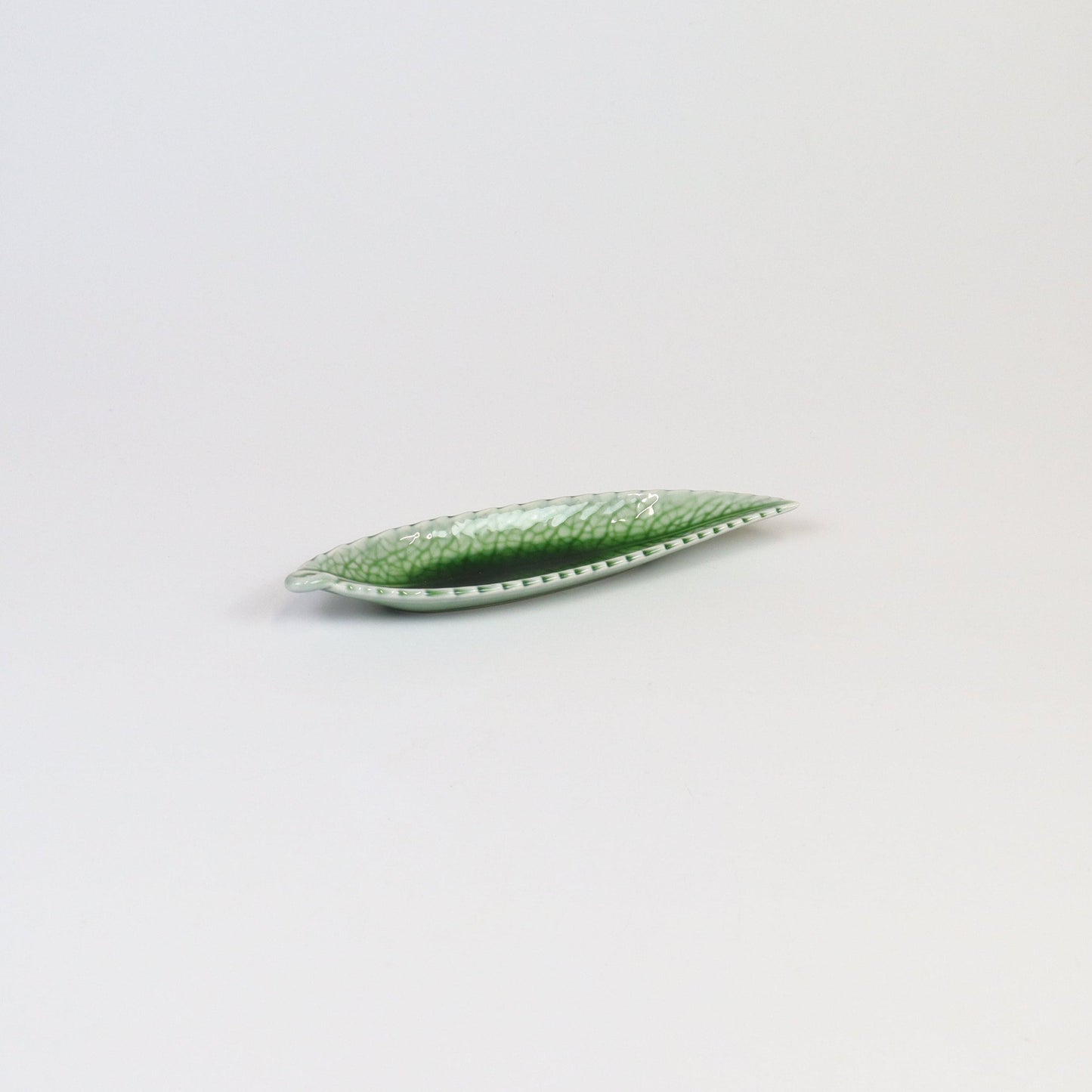 小付笹葉型 深緑 グリーン 21cm