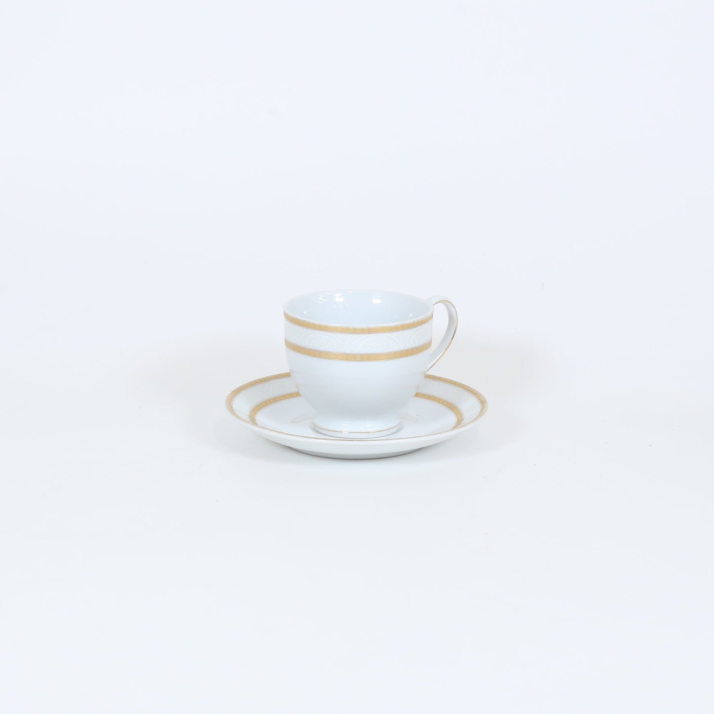 コーヒーカップソーサー金渕 ホワイト 14cm