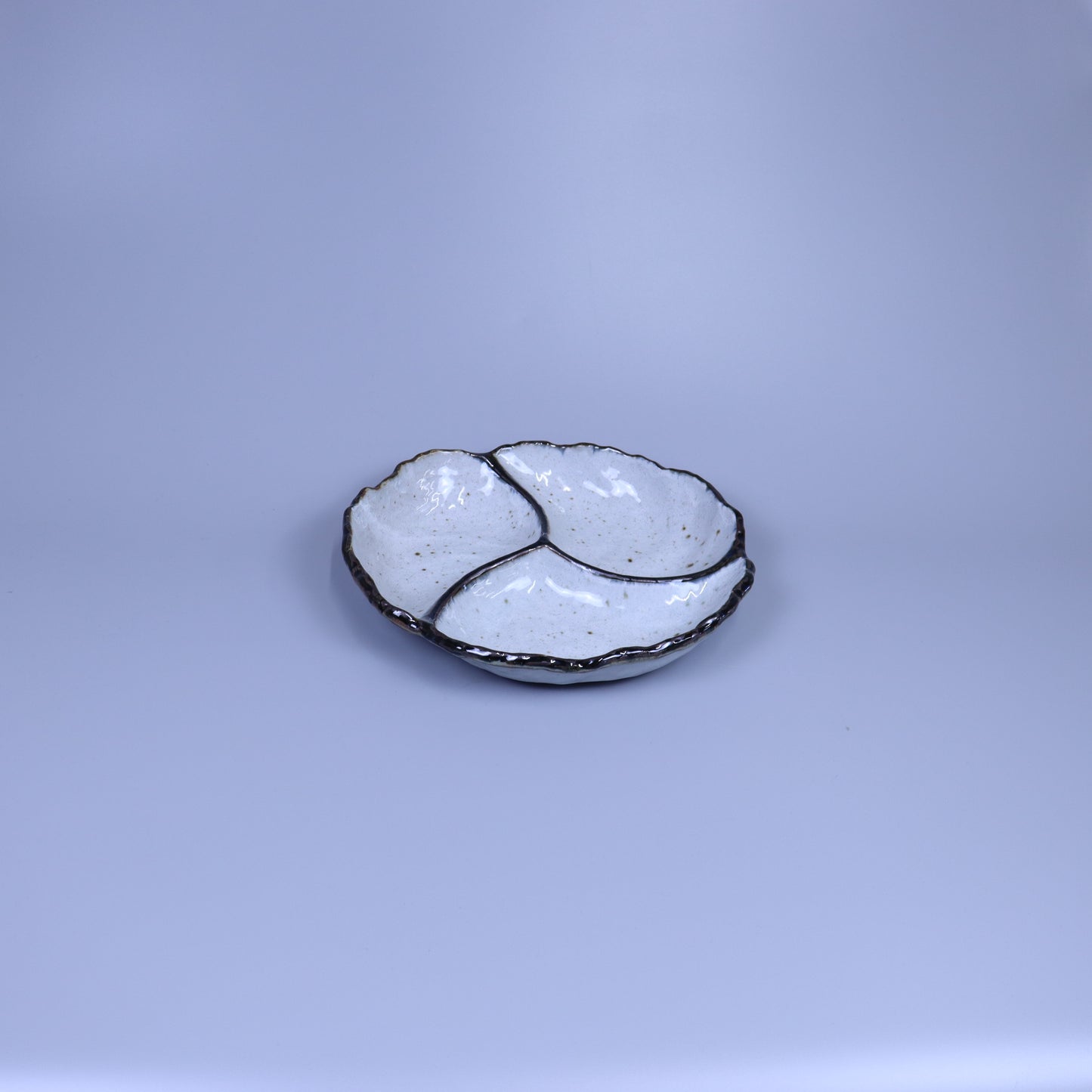 かいらぎ三ツ仕切皿 ホワイト 26cm