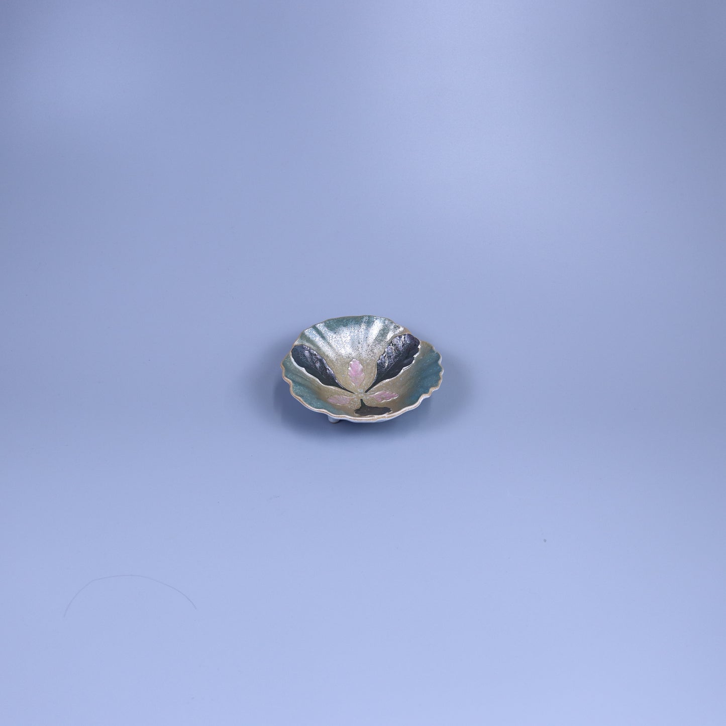中鉢花びらあやめラスター内ピンク グリーン 15cm