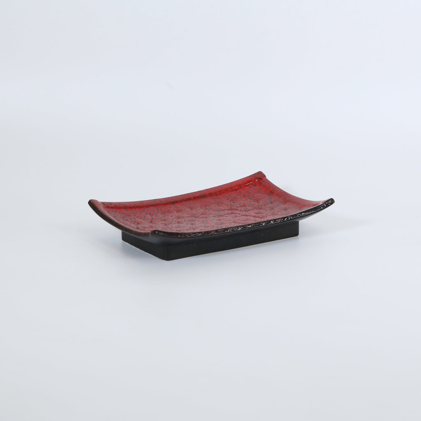 焼物皿天目赤吹 レッド 22cm