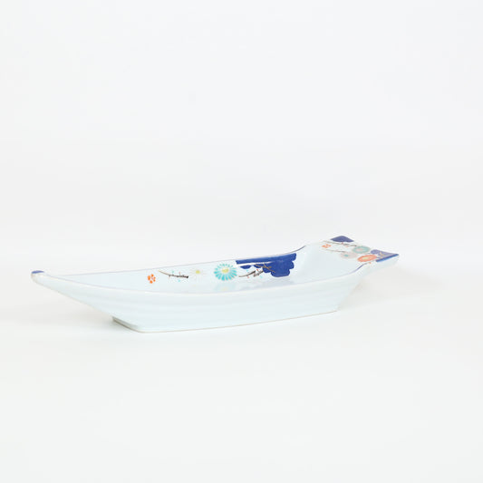 舟型向付小輪菊 ホワイト 34cm