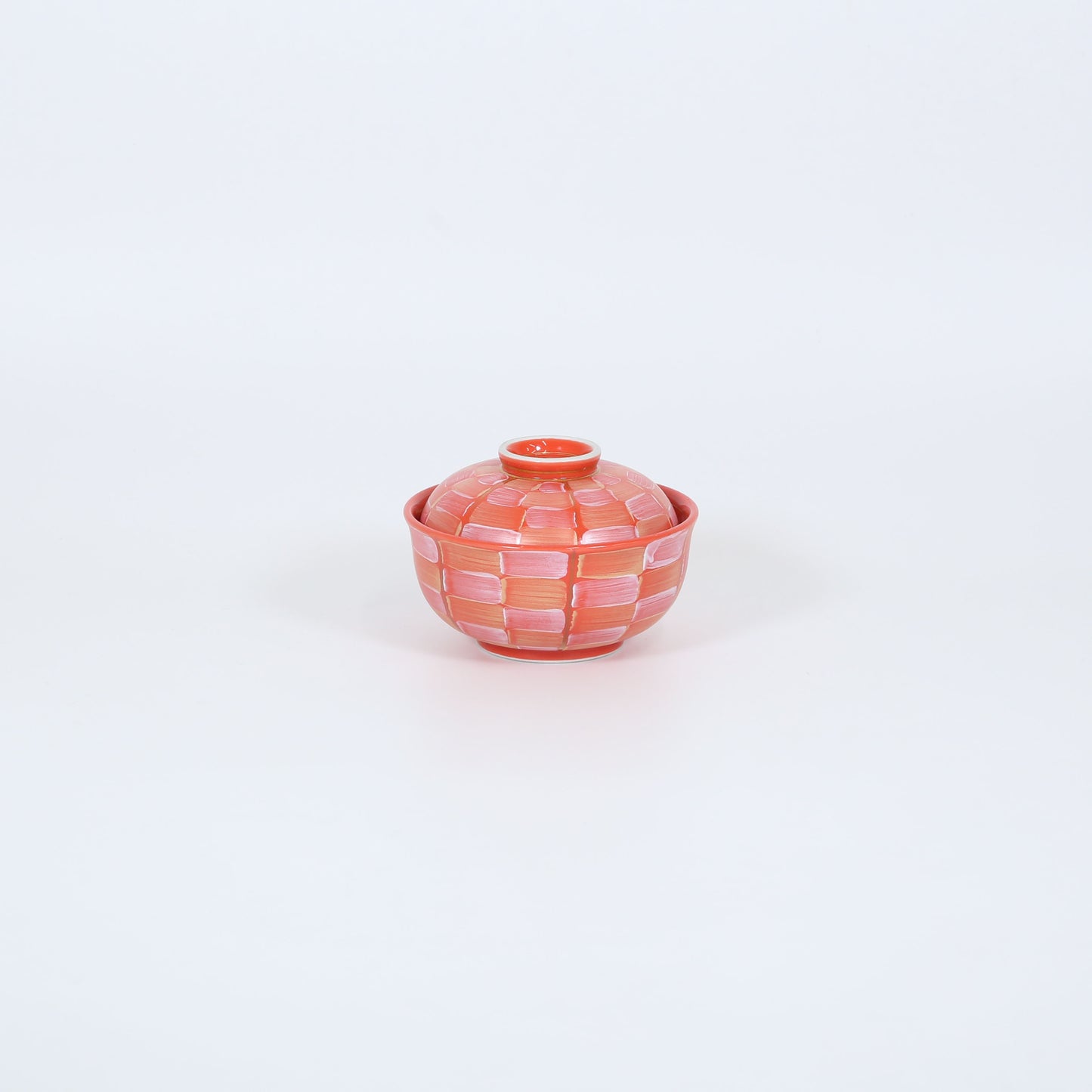 蓋物深紅芭蕉反 レッド 12cm